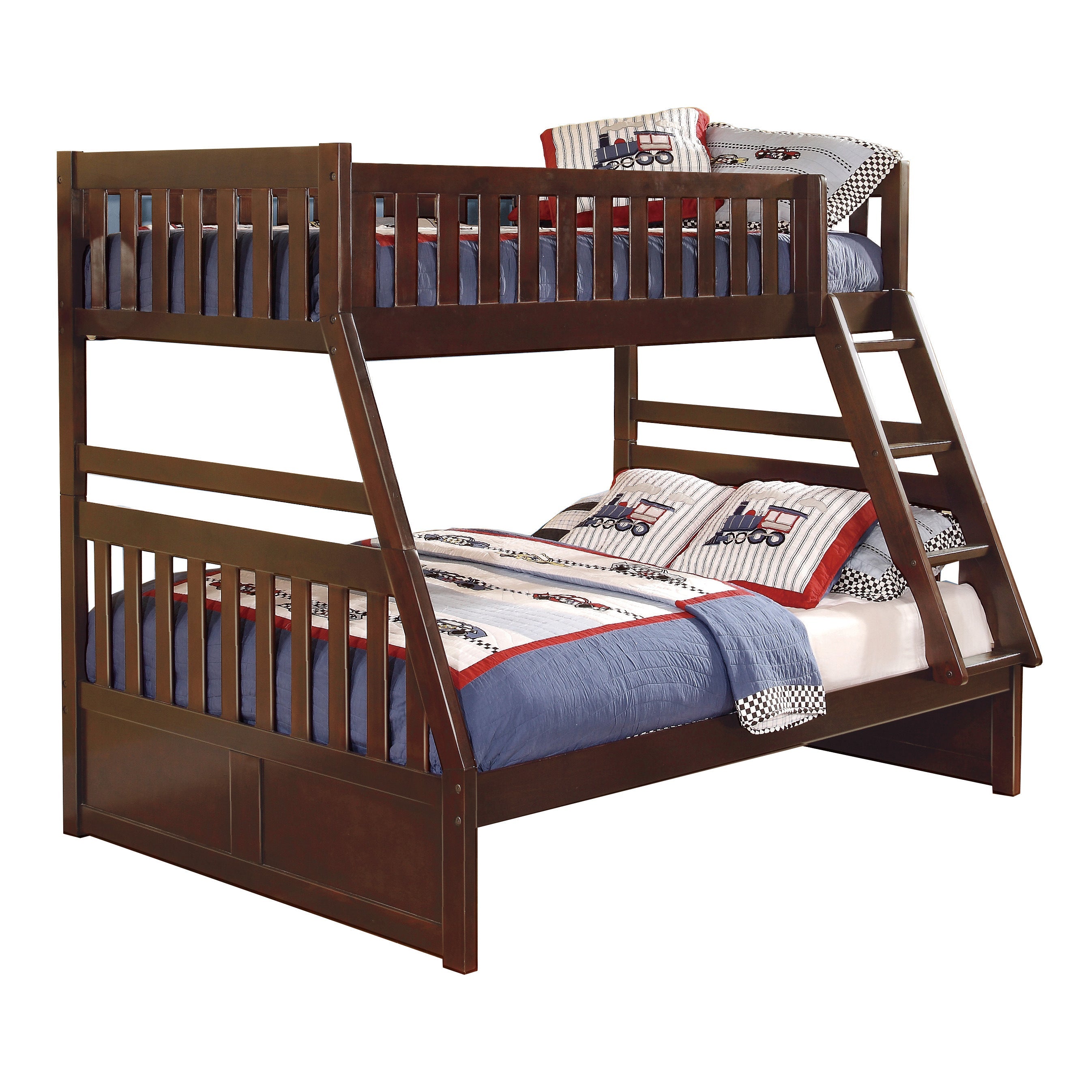 Rowe Dark Cherry Twin/Full Bunk Bed - SET | B2013TFDC-1 | B2013TFDC-2 | B2013TFDC-SL - Bien Home Furniture & Electronics