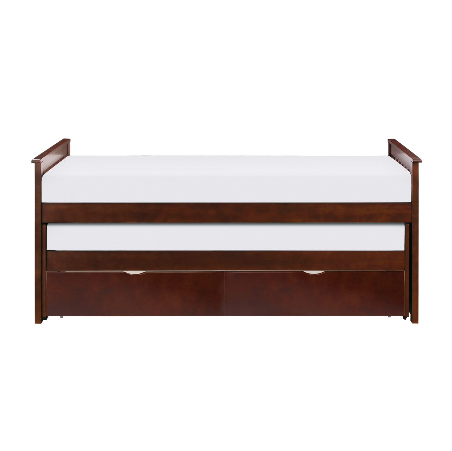 Rowe Dark Cherry Twin/Twin Bed with Storage Boxes - SET | B2013RTDC-1 | B2013RTDC-2 | B2013RTDC-SL | B2013DC-T - Bien Home Furniture & Electronics