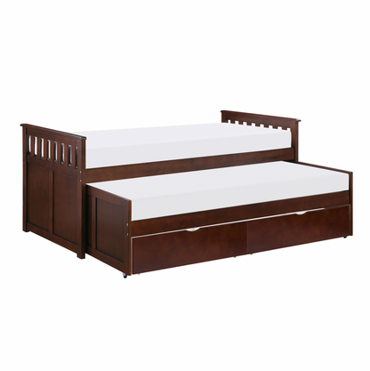 Rowe Dark Cherry Twin/Twin Bed with Storage Boxes - SET | B2013RTDC-1 | B2013RTDC-2 | B2013RTDC-SL | B2013DC-T - Bien Home Furniture &amp; Electronics