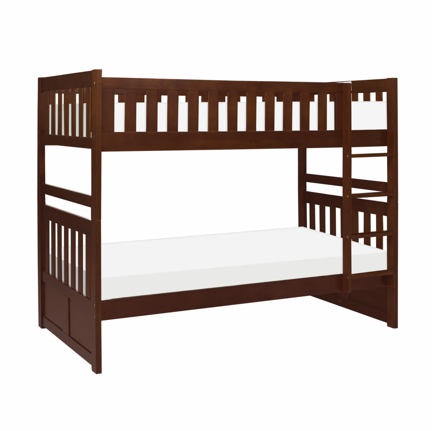 Rowe Dark Cherry Twin/Twin Bunk Bed - SET | B2013DC-1 | B2013DC-2 | B2013DC-SL - Bien Home Furniture & Electronics