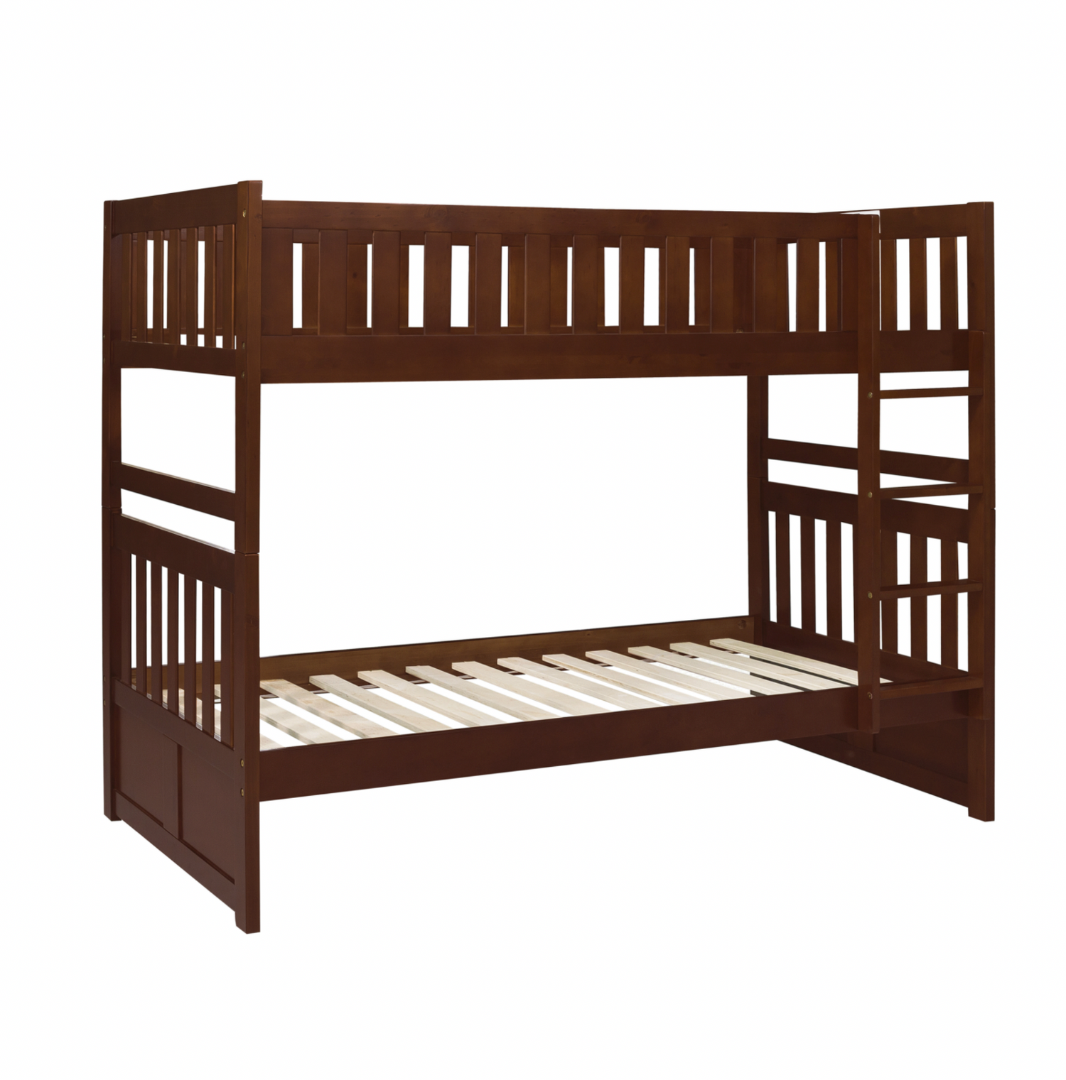 Rowe Dark Cherry Twin/Twin Bunk Bed - SET | B2013DC-1 | B2013DC-2 | B2013DC-SL - Bien Home Furniture & Electronics