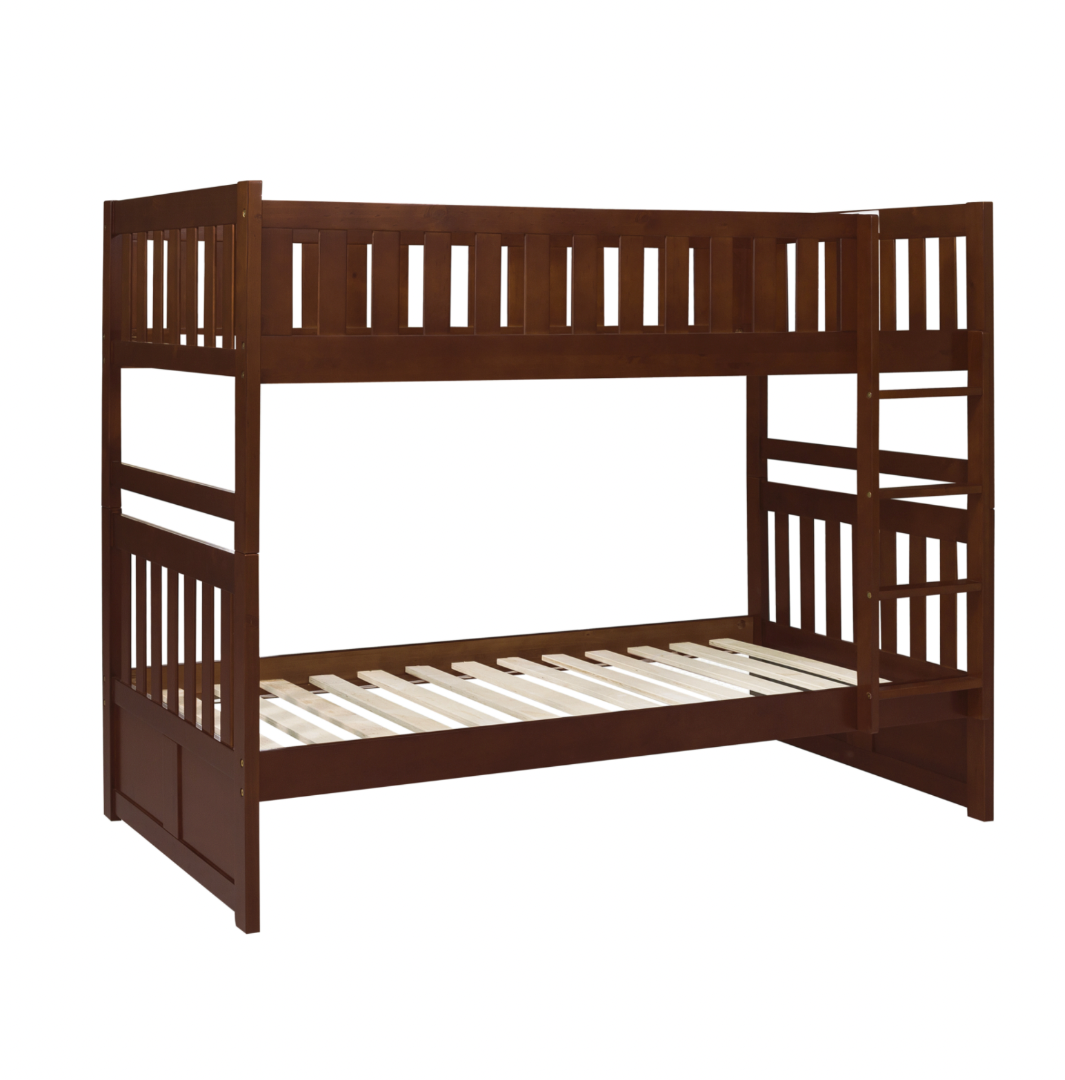 Rowe Dark Cherry Twin/Twin Bunk Bed - SET | B2013DC-1 | B2013DC-2 | B2013DC-SL - Bien Home Furniture &amp; Electronics