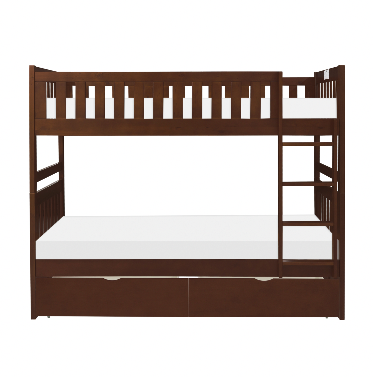 Rowe Dark Cherry Twin/Twin Bunk Bed with Storage Boxes - SET | B2013DC-1 | B2013DC-2 | B2013DC-SL | B2013DC-T - Bien Home Furniture & Electronics