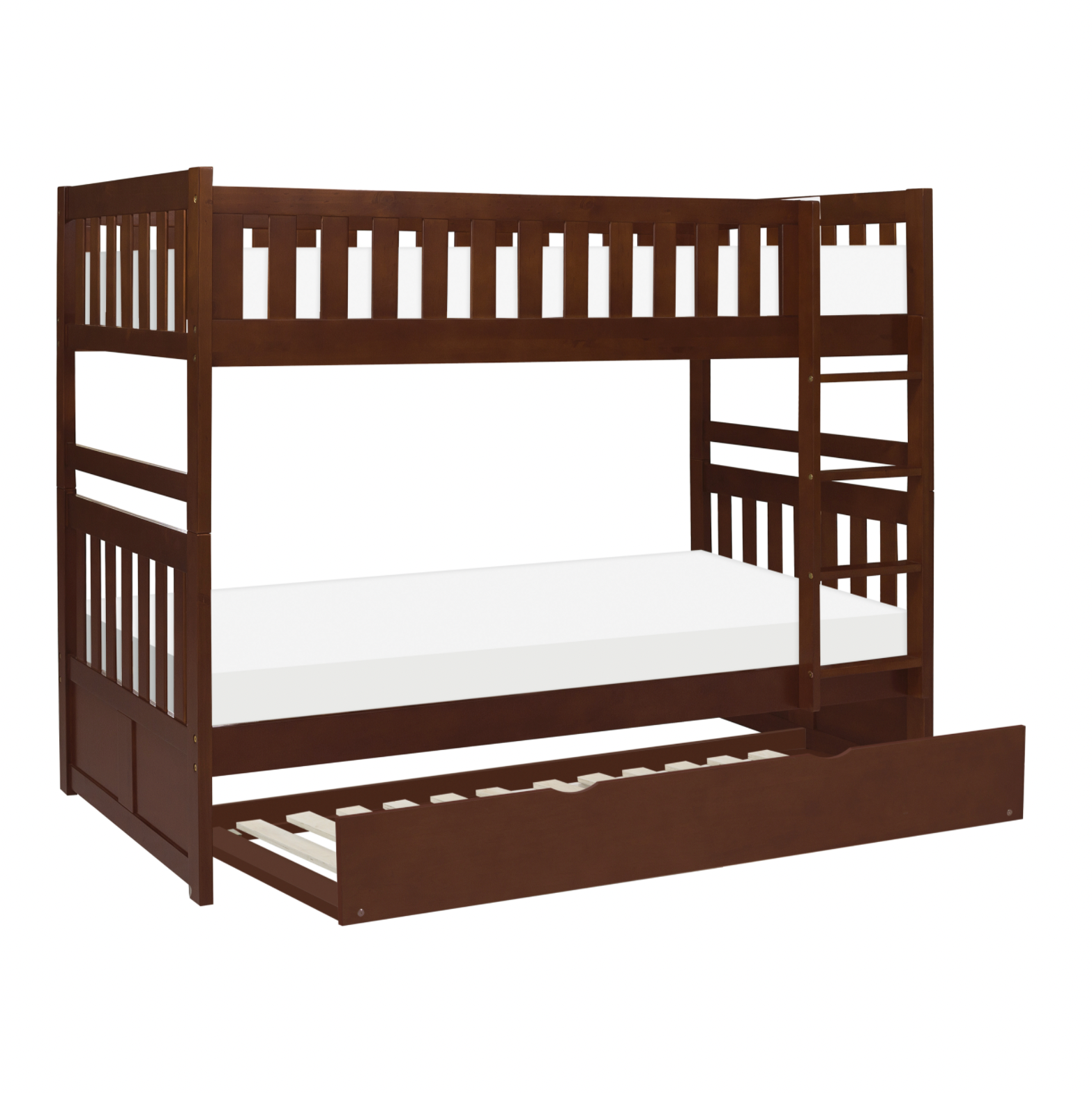 Rowe Dark Cherry Twin/Twin Bunk Bed with Twin Trundle - SET | B2013DC-1 | B2013DC-2 | B2013DC-SL | B2013DC-R - Bien Home Furniture & Electronics