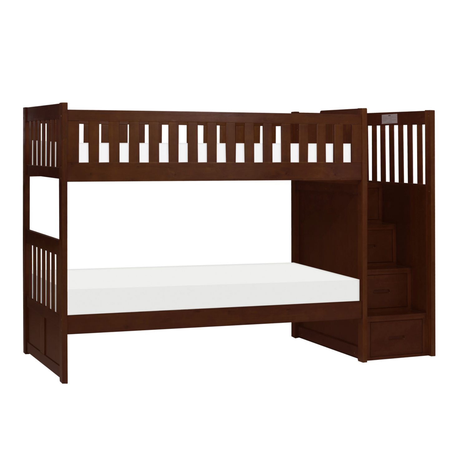 Rowe Dark Cherry Twin/Twin Step Bunk Bed - SET | B2013SBDC-1 | B2013SBDC-2 | B2013SBDC-3 | B2013SBDC-SL - Bien Home Furniture & Electronics