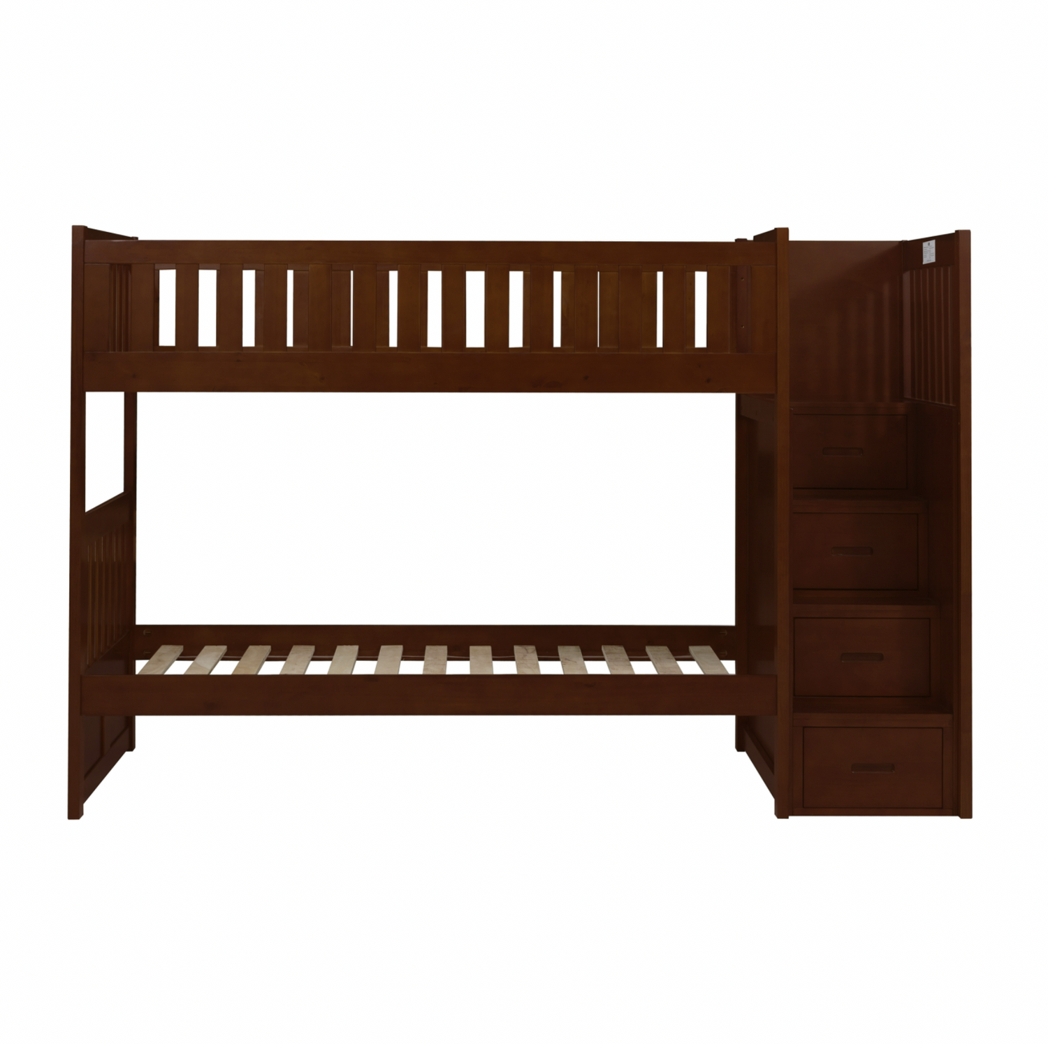 Rowe Dark Cherry Twin/Twin Step Bunk Bed - SET | B2013SBDC-1 | B2013SBDC-2 | B2013SBDC-3 | B2013SBDC-SL - Bien Home Furniture & Electronics