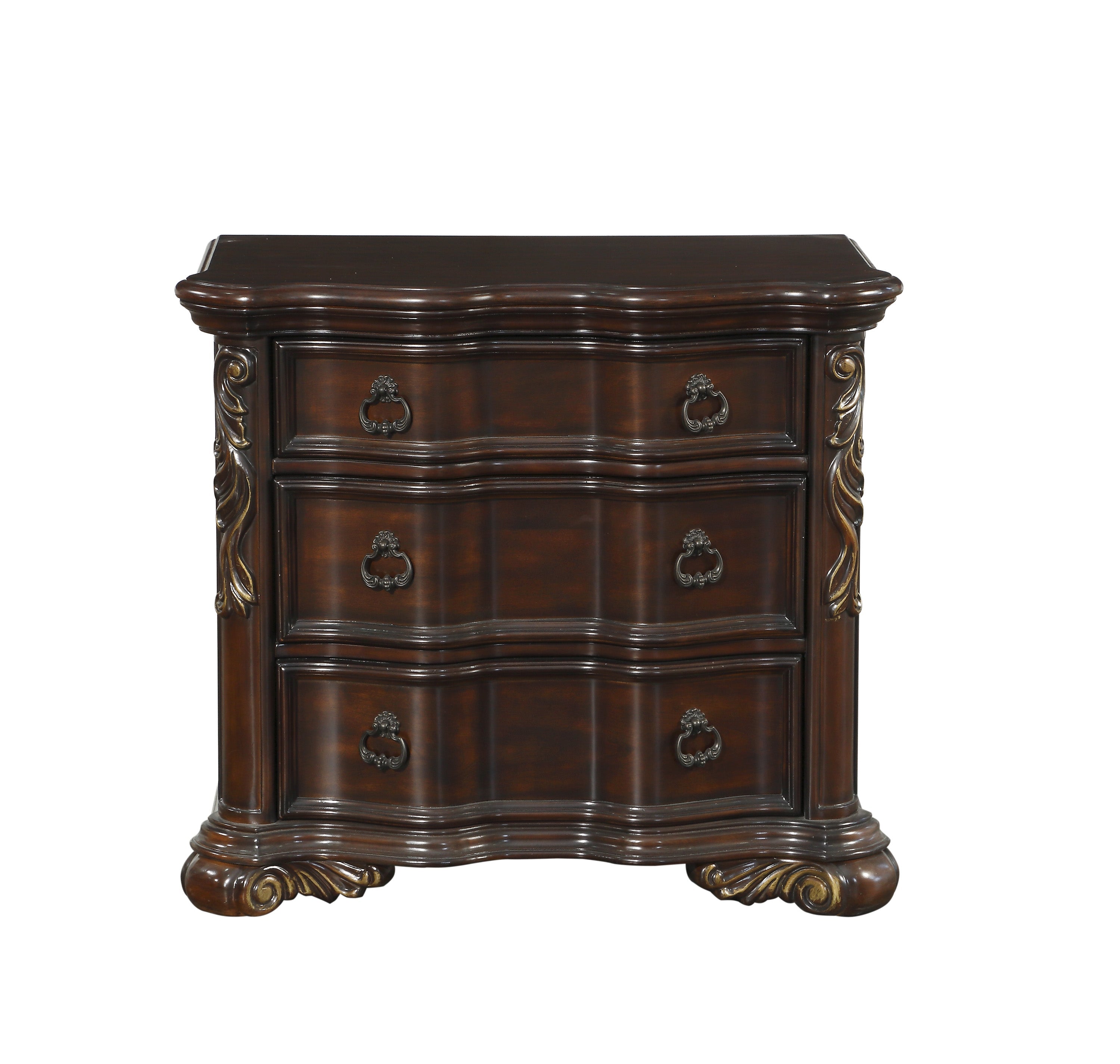 Royal Highlands Rich Cherry Upholstered Panel Bedroom Set - SET | 1603-1 | 1603-2 | 1603-P | 1603-4 | 1603-9 - Bien Home Furniture & Electronics