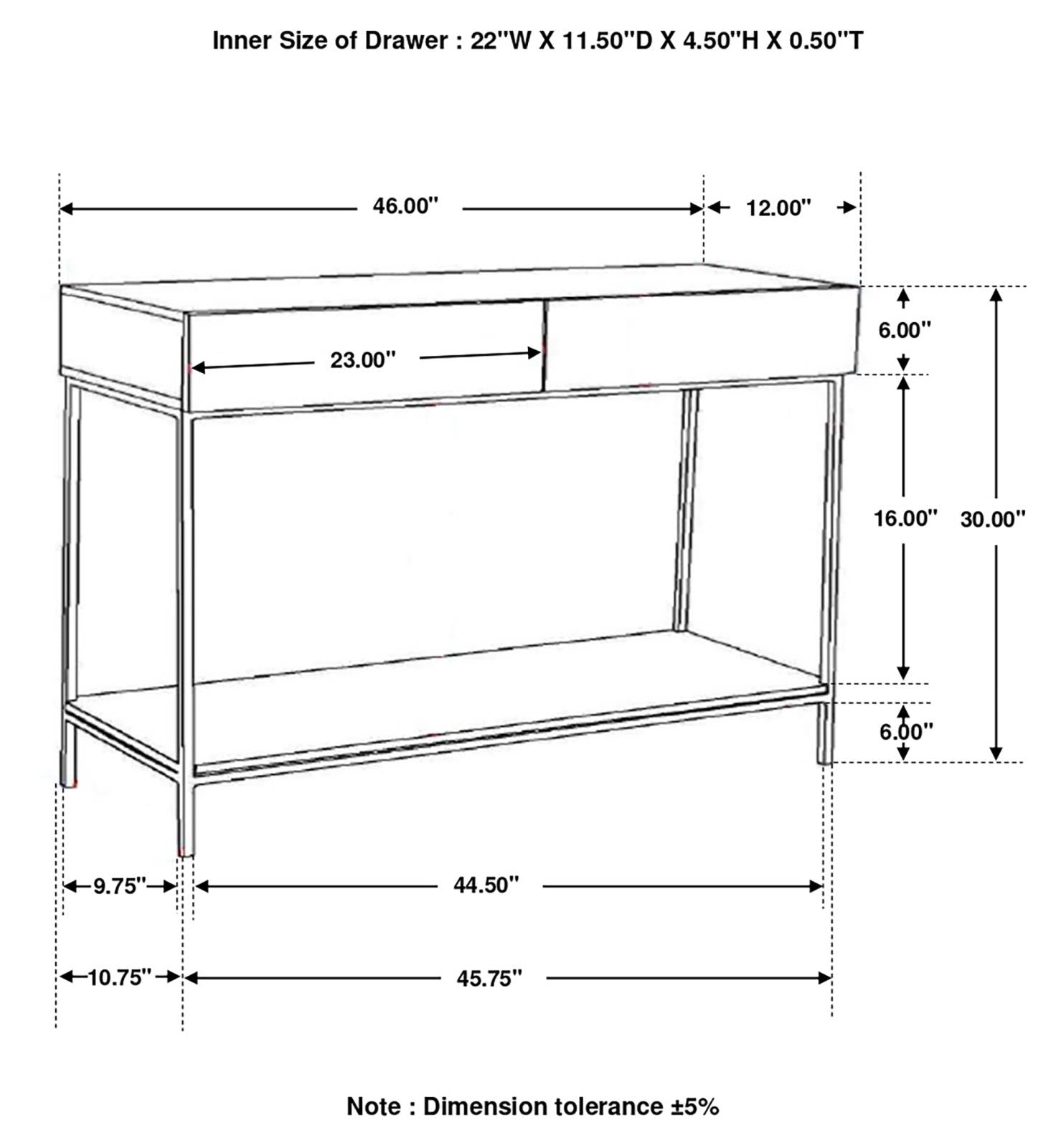 Rubeus White Washed 2-Drawer Console Table with Open Shelf - 959541 - Bien Home Furniture & Electronics