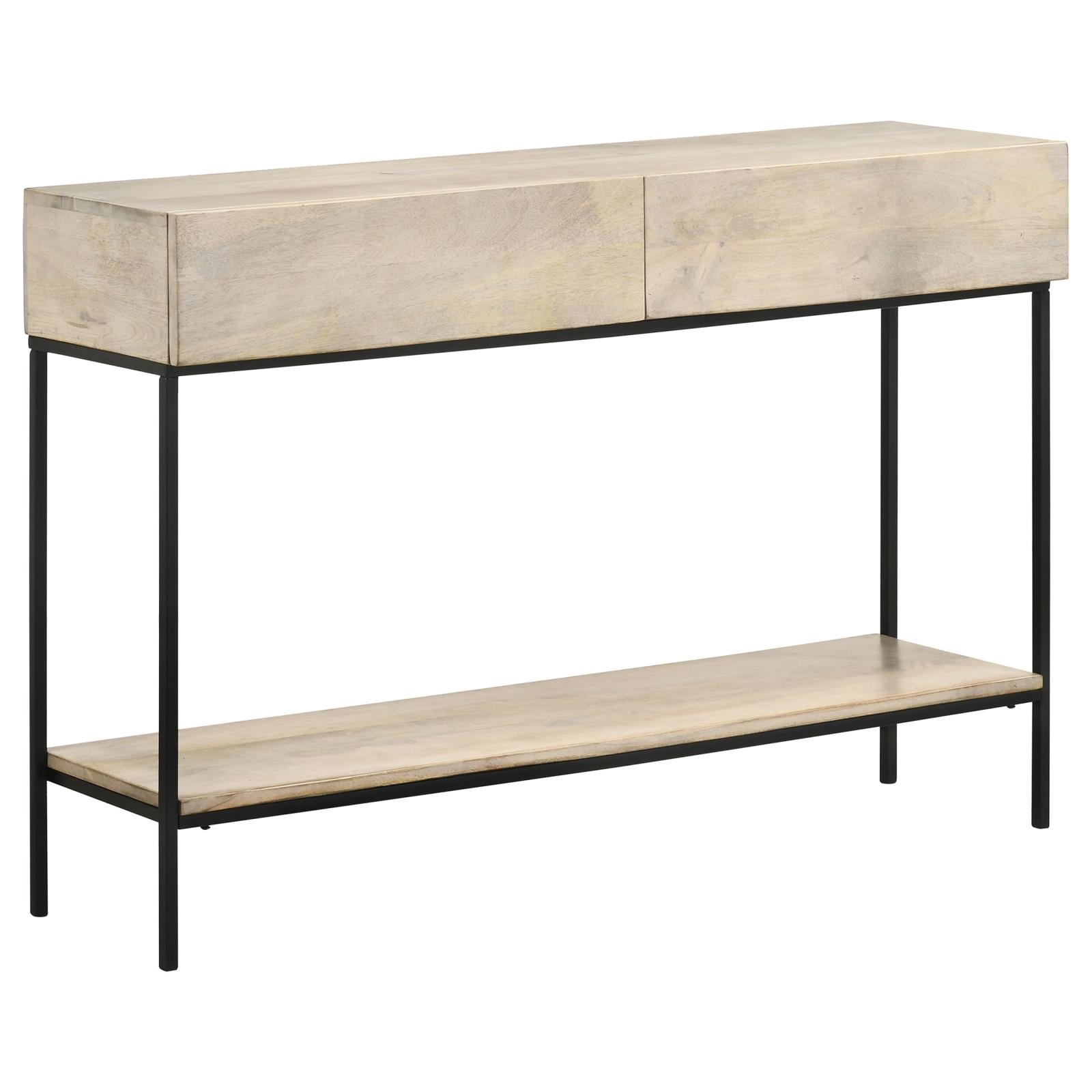 Rubeus White Washed 2-Drawer Console Table with Open Shelf - 959541 - Bien Home Furniture &amp; Electronics