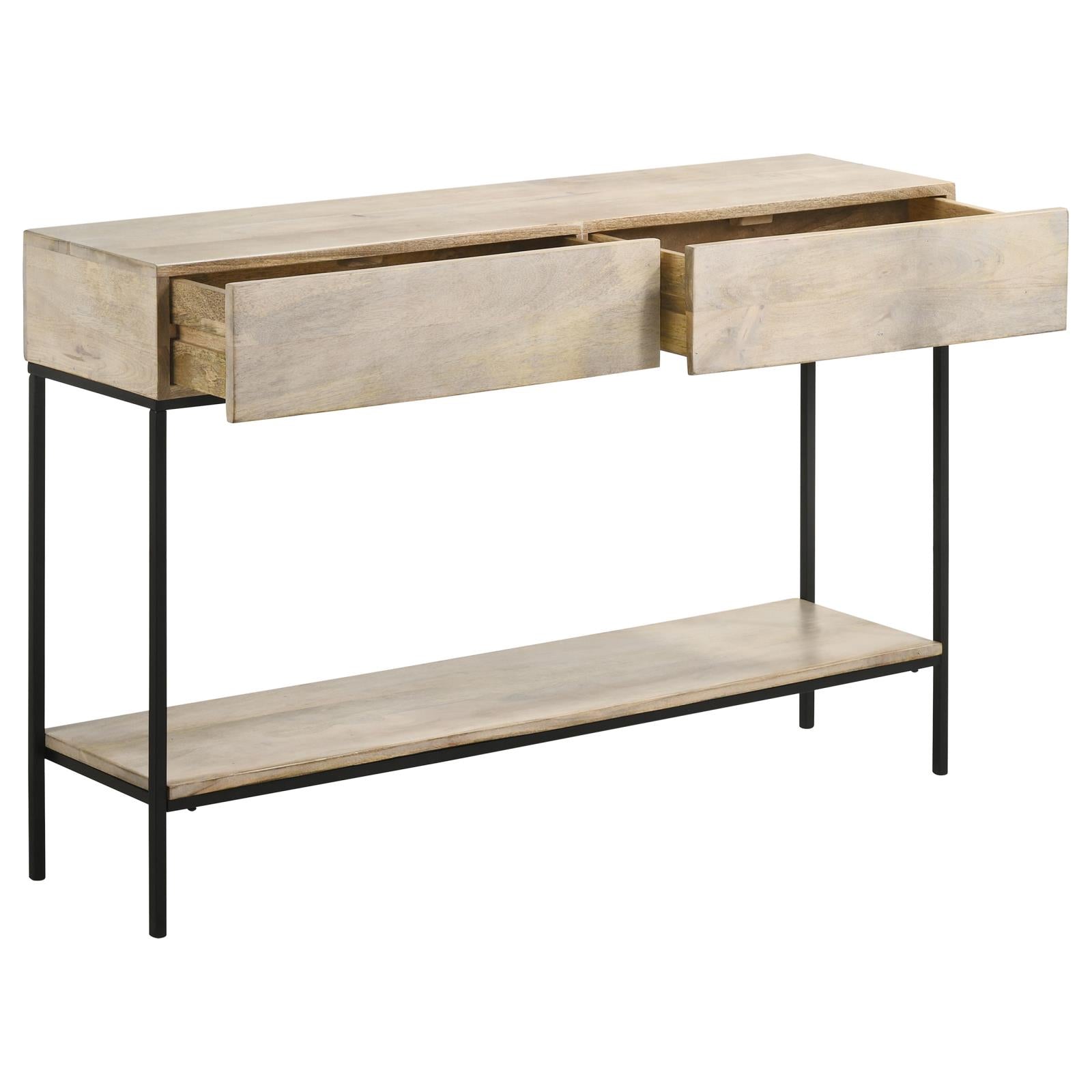 Rubeus White Washed 2-Drawer Console Table with Open Shelf - 959541 - Bien Home Furniture & Electronics