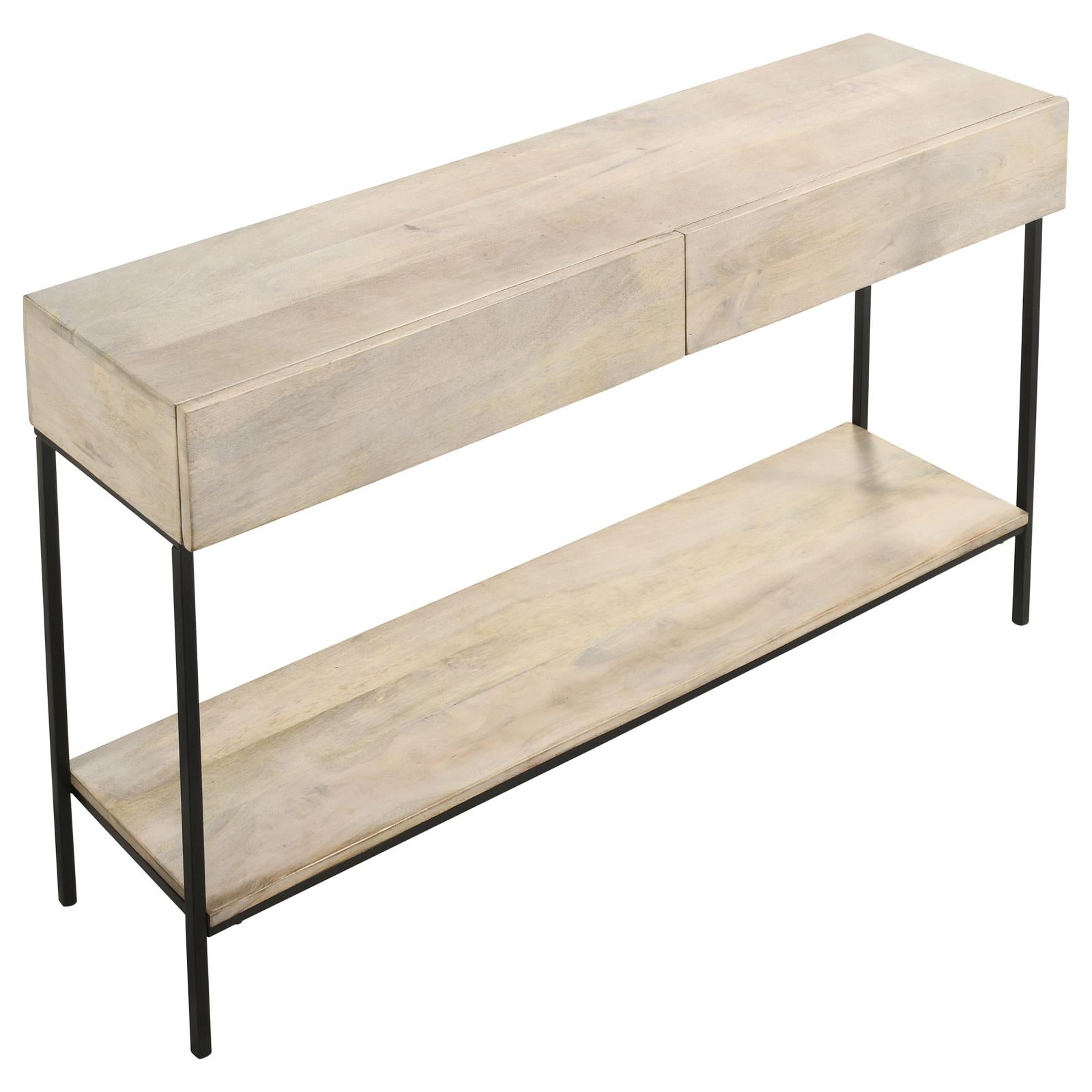 Rubeus White Washed 2-Drawer Console Table with Open Shelf - 959541 - Bien Home Furniture & Electronics