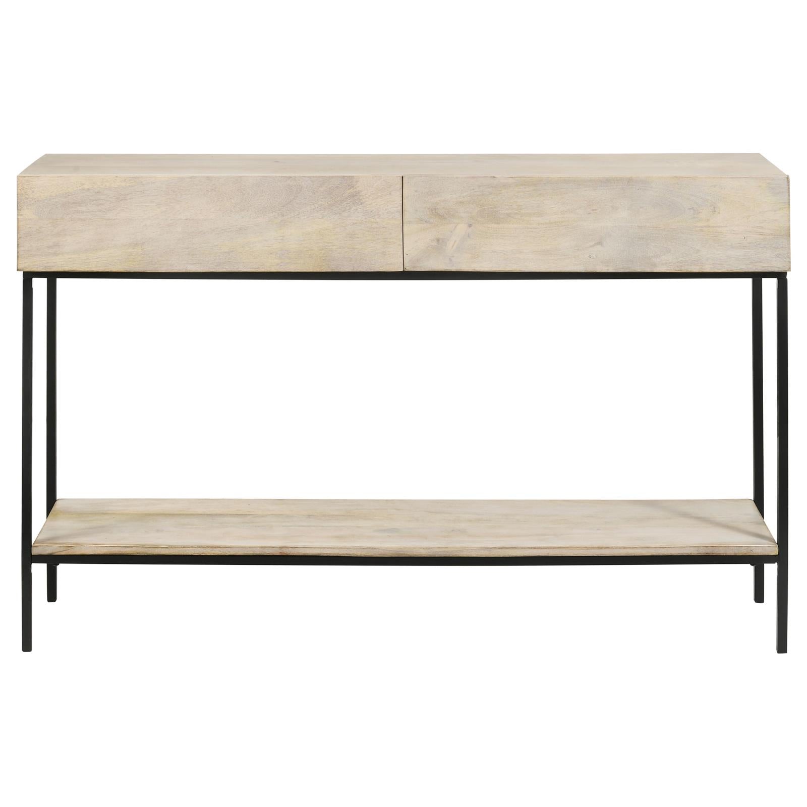 Rubeus White Washed 2-Drawer Console Table with Open Shelf - 959541 - Bien Home Furniture & Electronics
