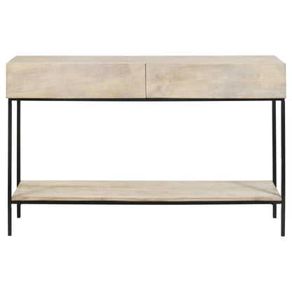 Rubeus White Washed 2-Drawer Console Table with Open Shelf - 959541 - Bien Home Furniture &amp; Electronics