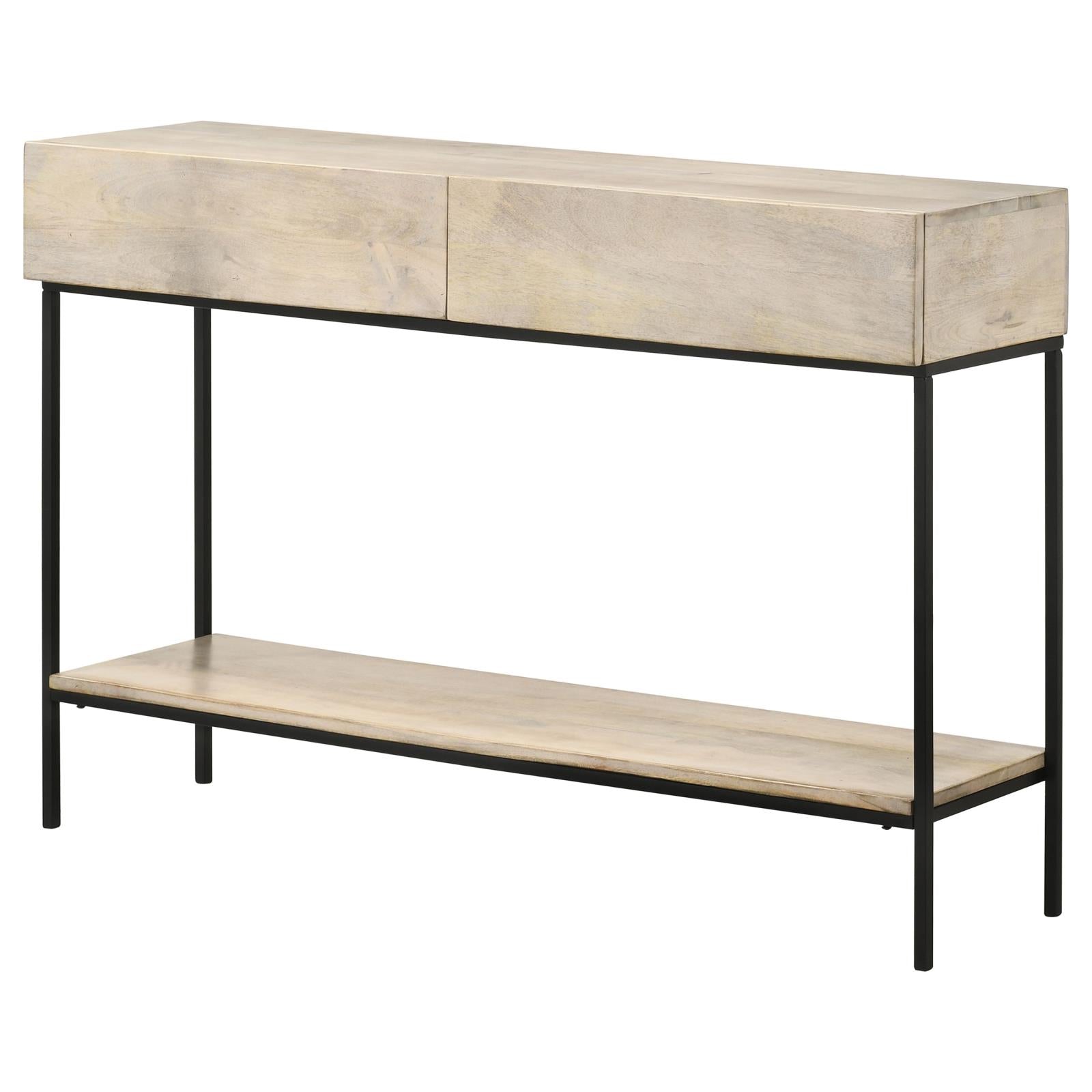 Rubeus White Washed 2-Drawer Console Table with Open Shelf - 959541 - Bien Home Furniture & Electronics