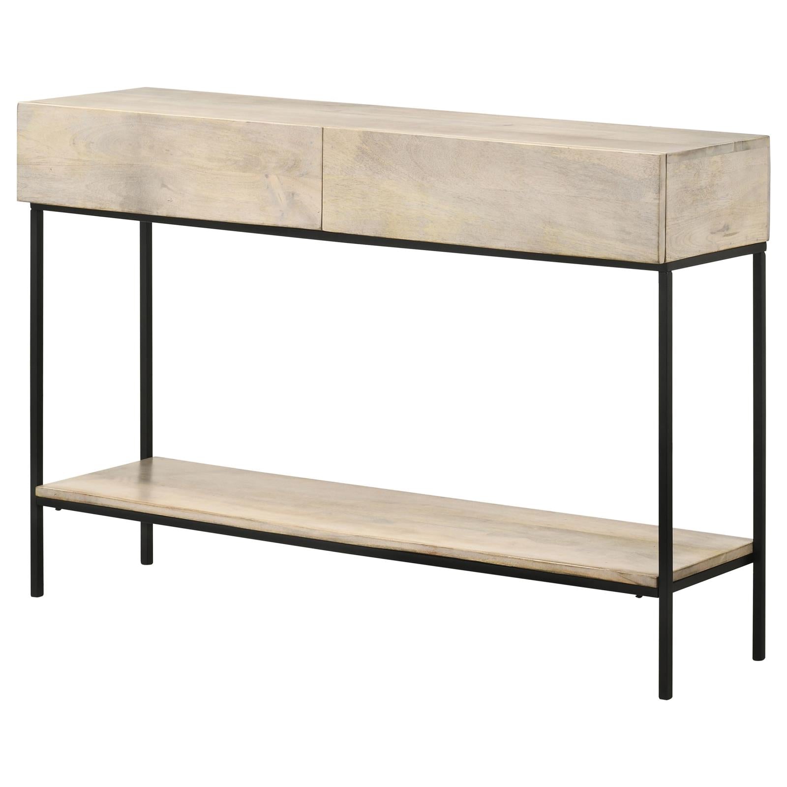 Rubeus White Washed 2-Drawer Console Table with Open Shelf - 959541 - Bien Home Furniture &amp; Electronics