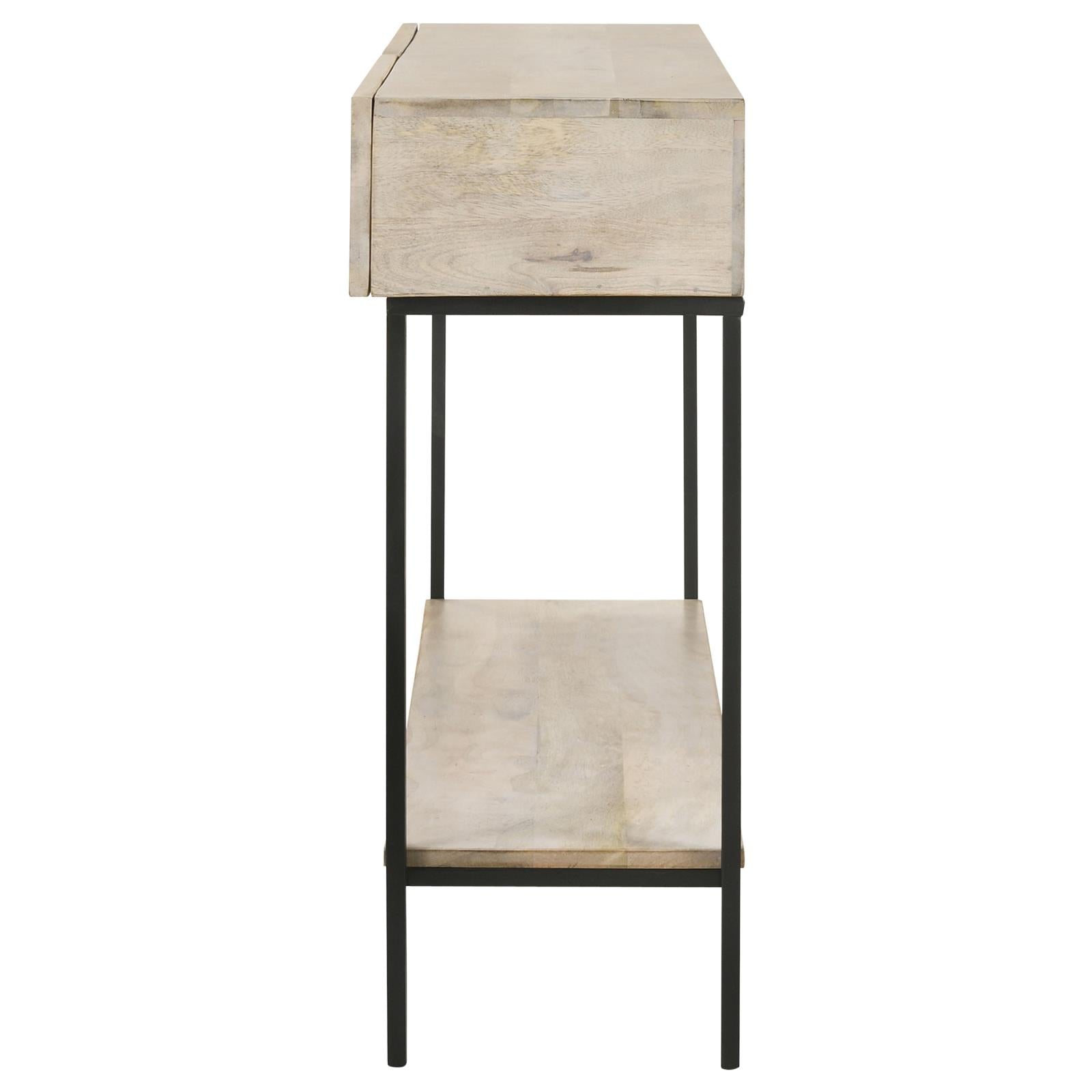 Rubeus White Washed 2-Drawer Console Table with Open Shelf - 959541 - Bien Home Furniture & Electronics