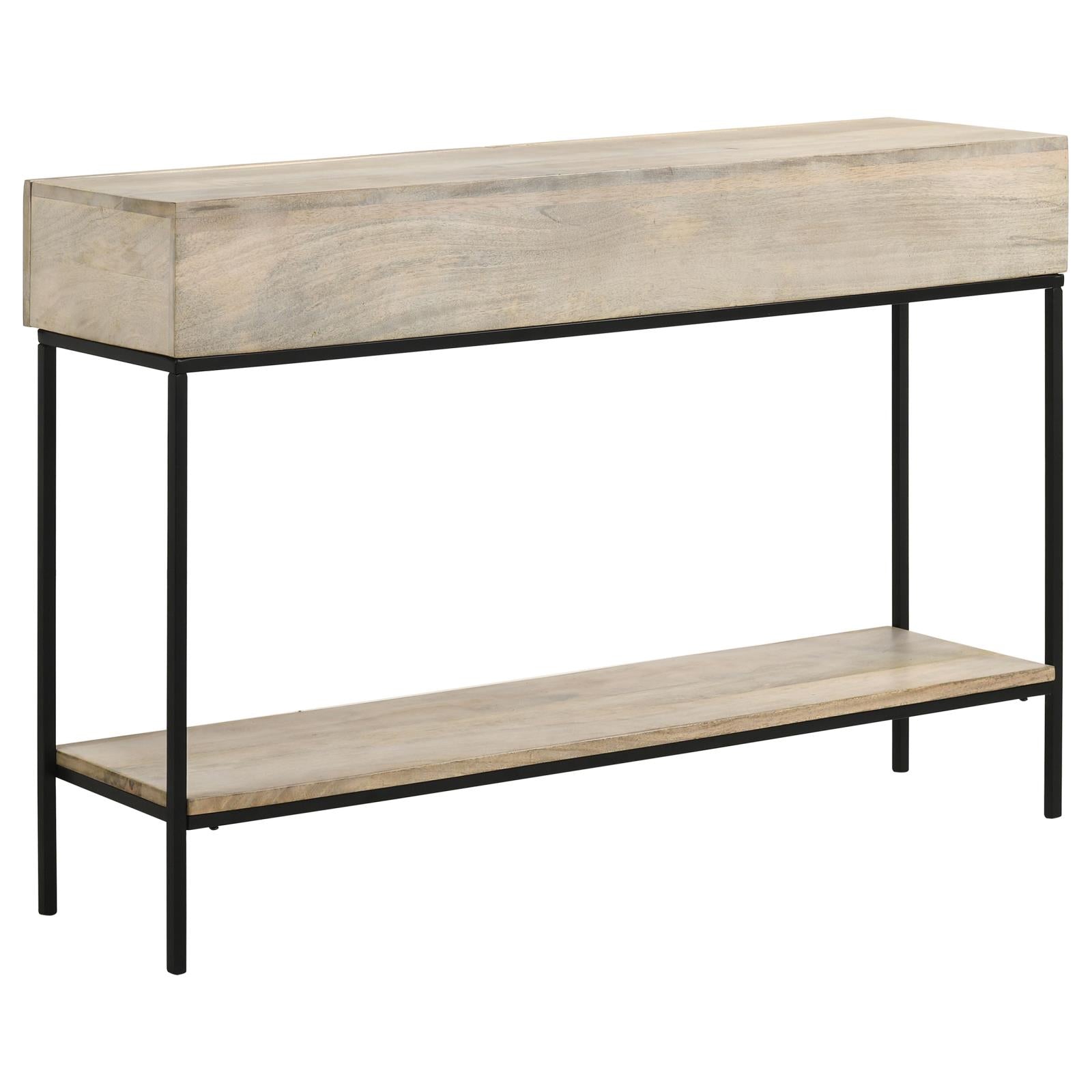 Rubeus White Washed 2-Drawer Console Table with Open Shelf - 959541 - Bien Home Furniture & Electronics
