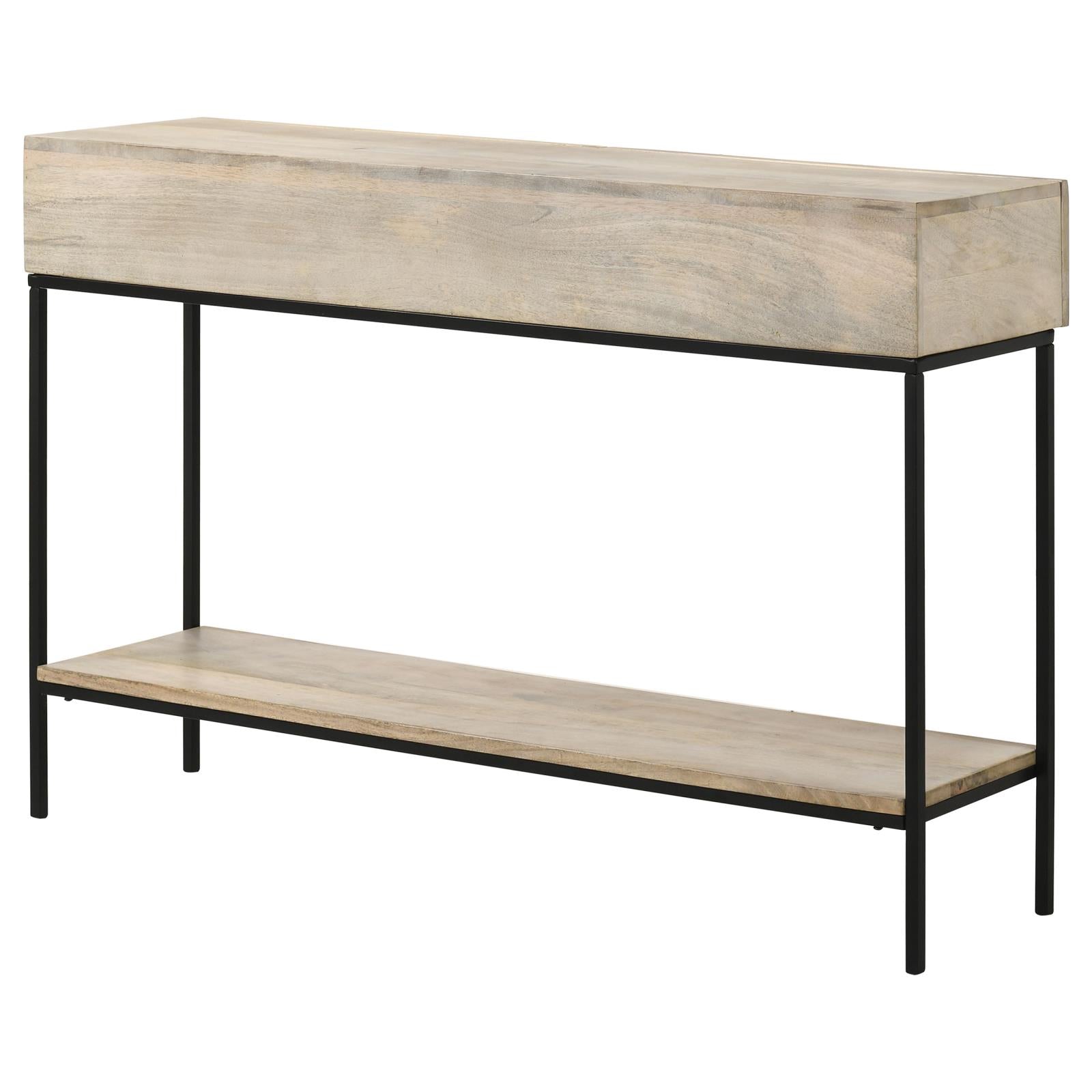 Rubeus White Washed 2-Drawer Console Table with Open Shelf - 959541 - Bien Home Furniture &amp; Electronics