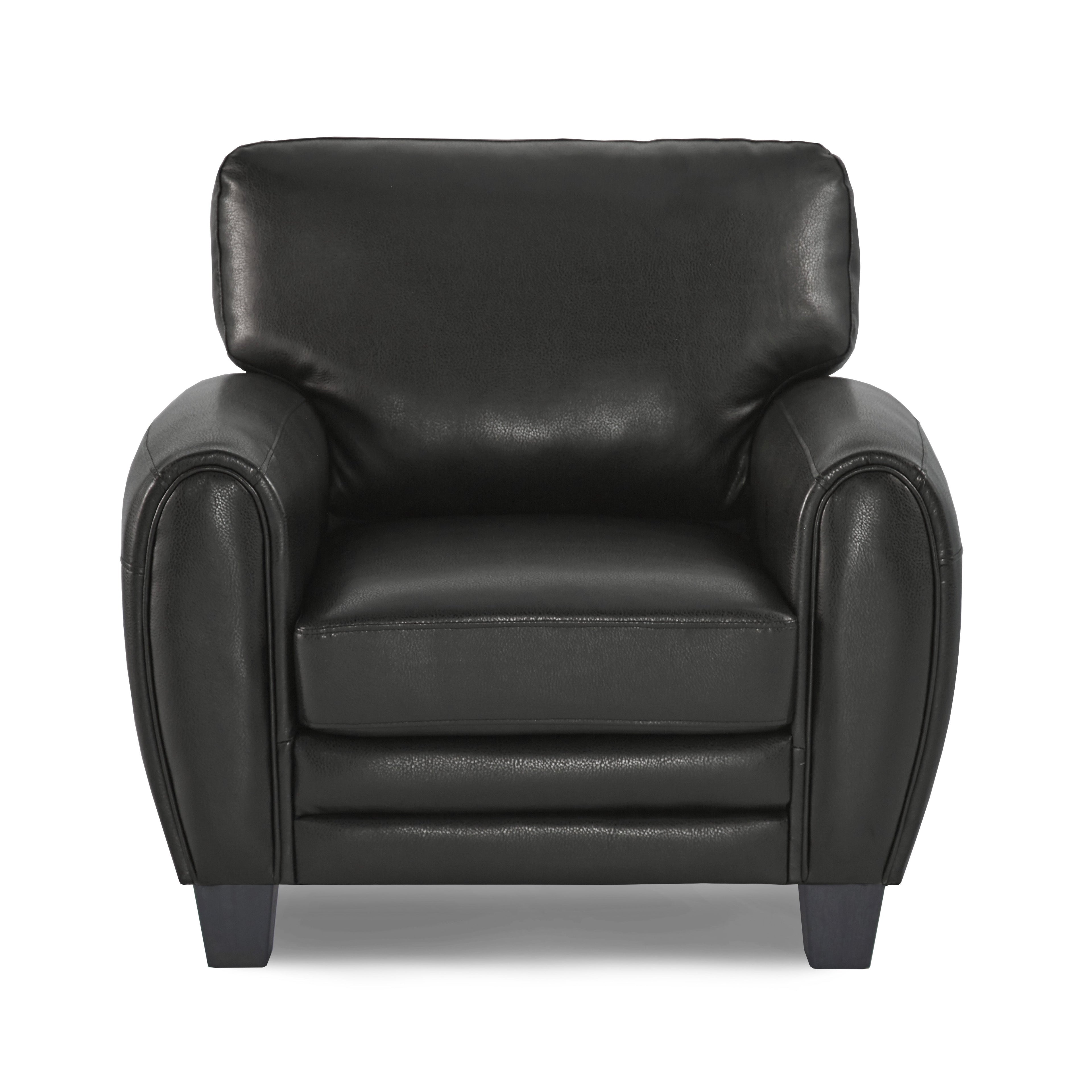 Rubin Black Faux Leather Chair - 9734BK-1 - Bien Home Furniture & Electronics