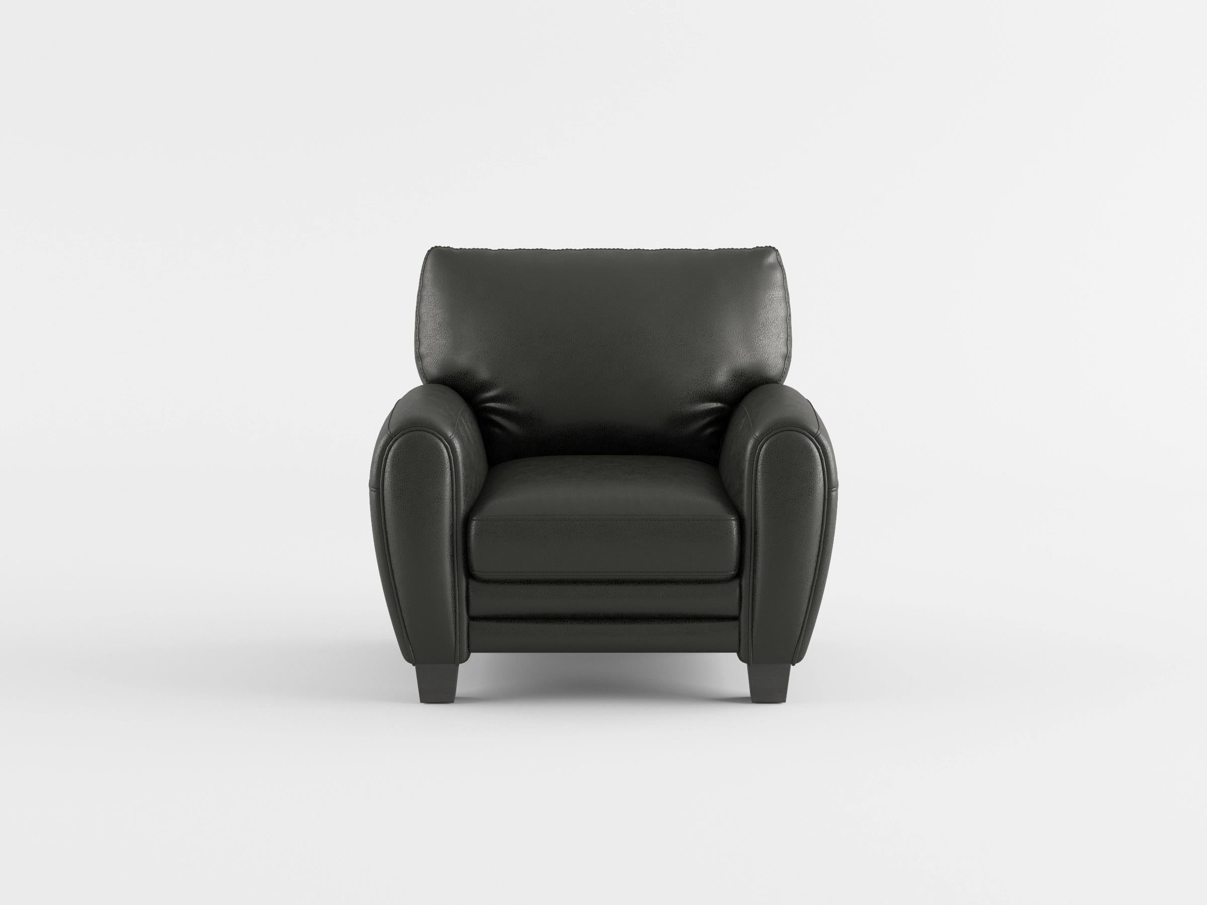 Rubin Black Faux Leather Chair - 9734BK-1 - Bien Home Furniture & Electronics