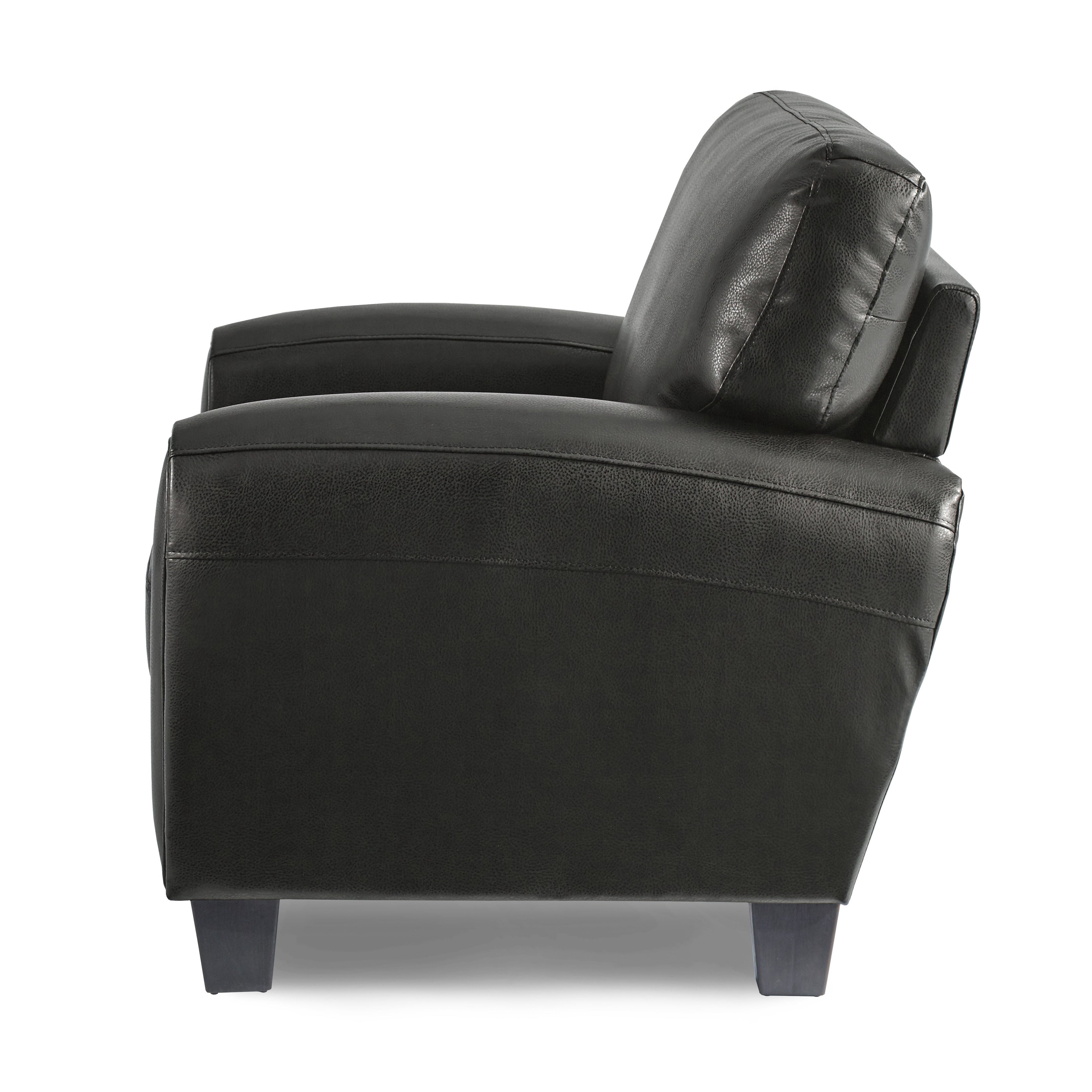 Rubin Black Faux Leather Chair - 9734BK-1 - Bien Home Furniture & Electronics