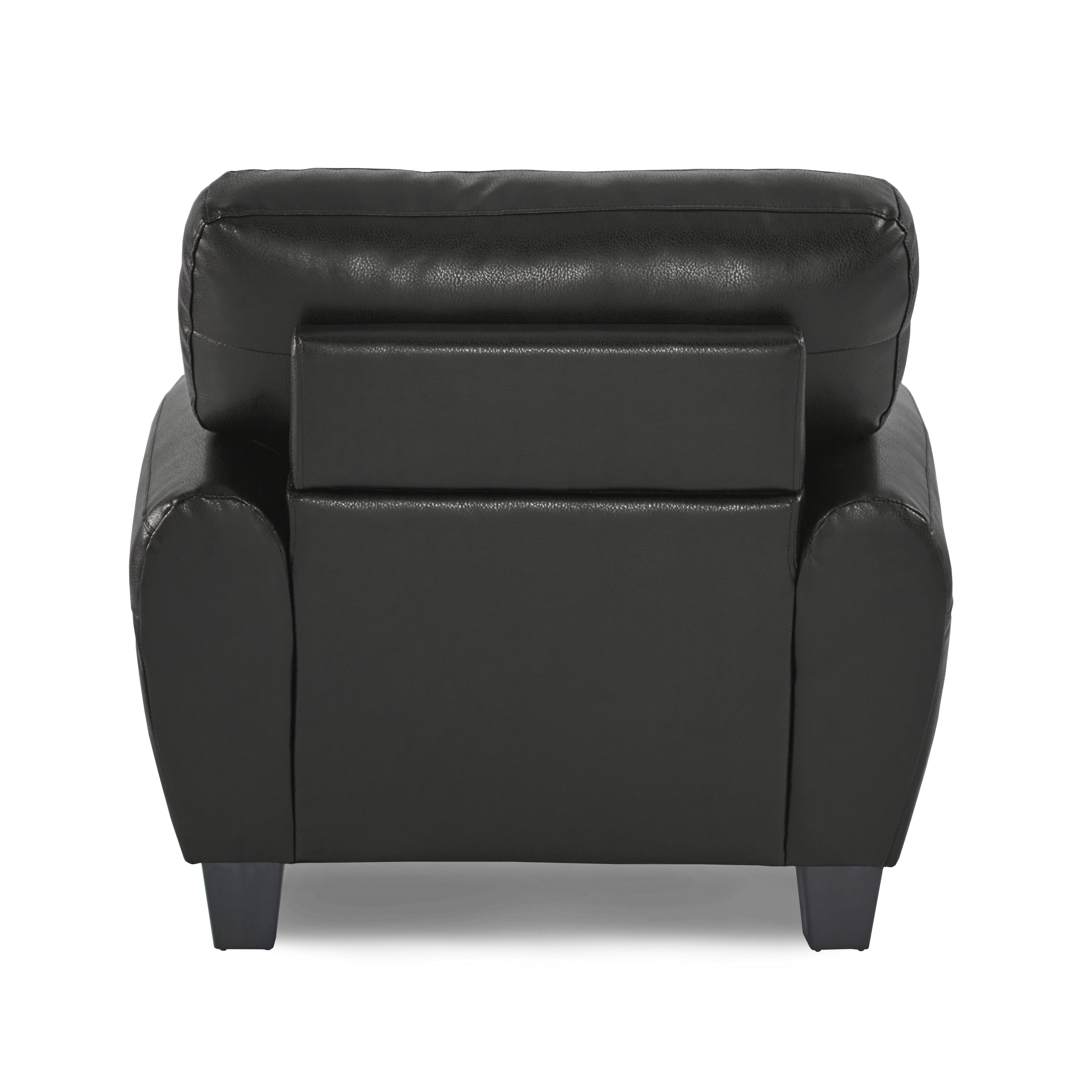 Rubin Black Faux Leather Chair - 9734BK-1 - Bien Home Furniture & Electronics