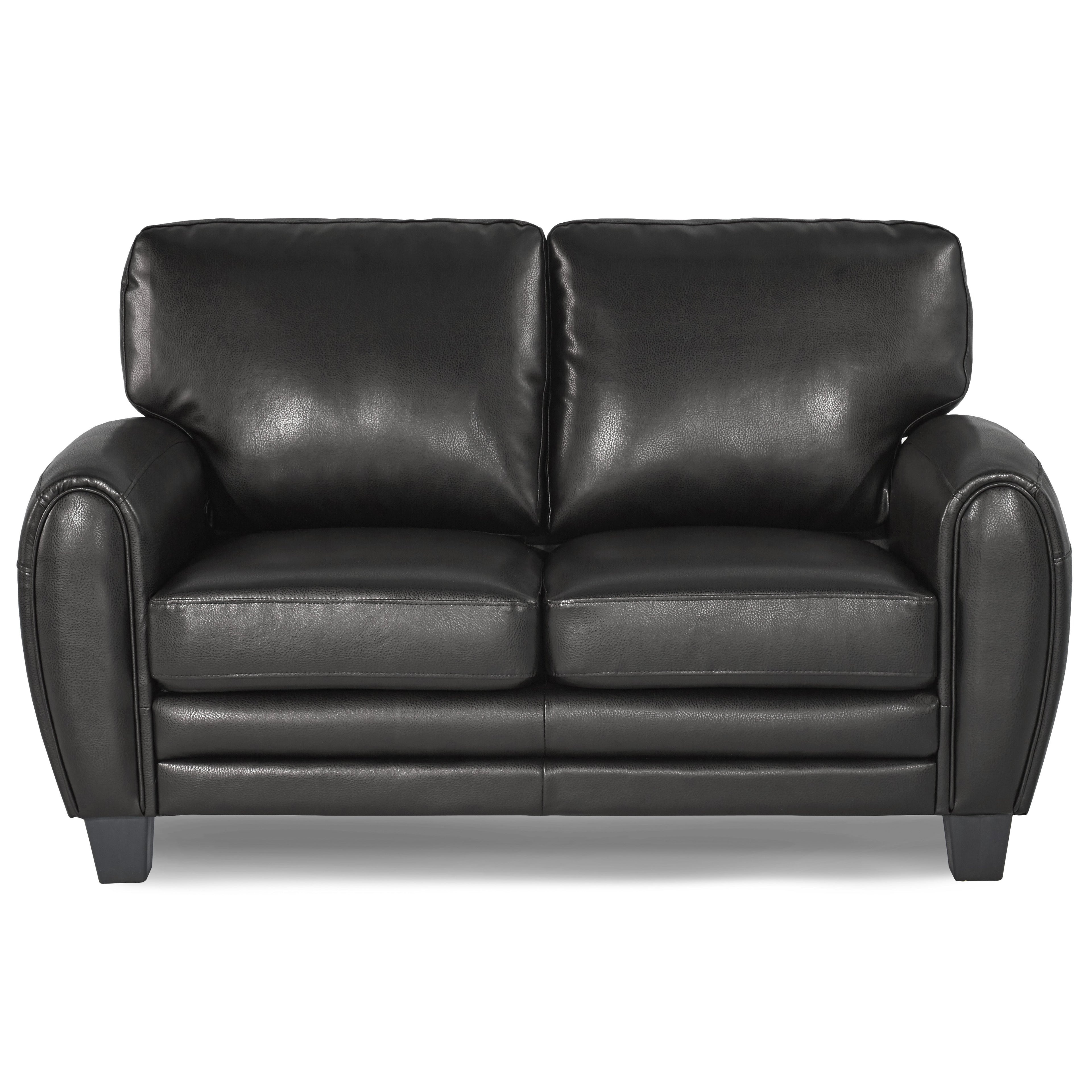 Rubin Black Faux Leather Loveseat - 9734BK-2 - Bien Home Furniture &amp; Electronics