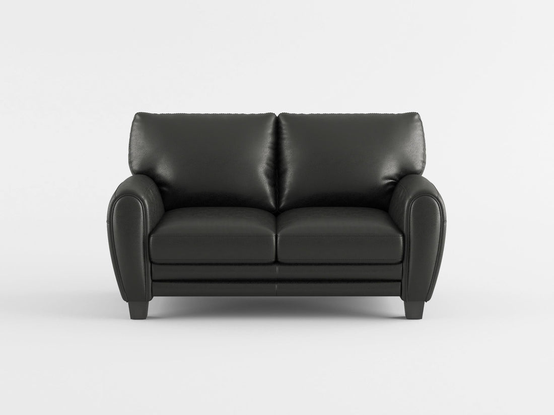 Rubin Black Faux Leather Loveseat - 9734BK-2 - Bien Home Furniture &amp; Electronics