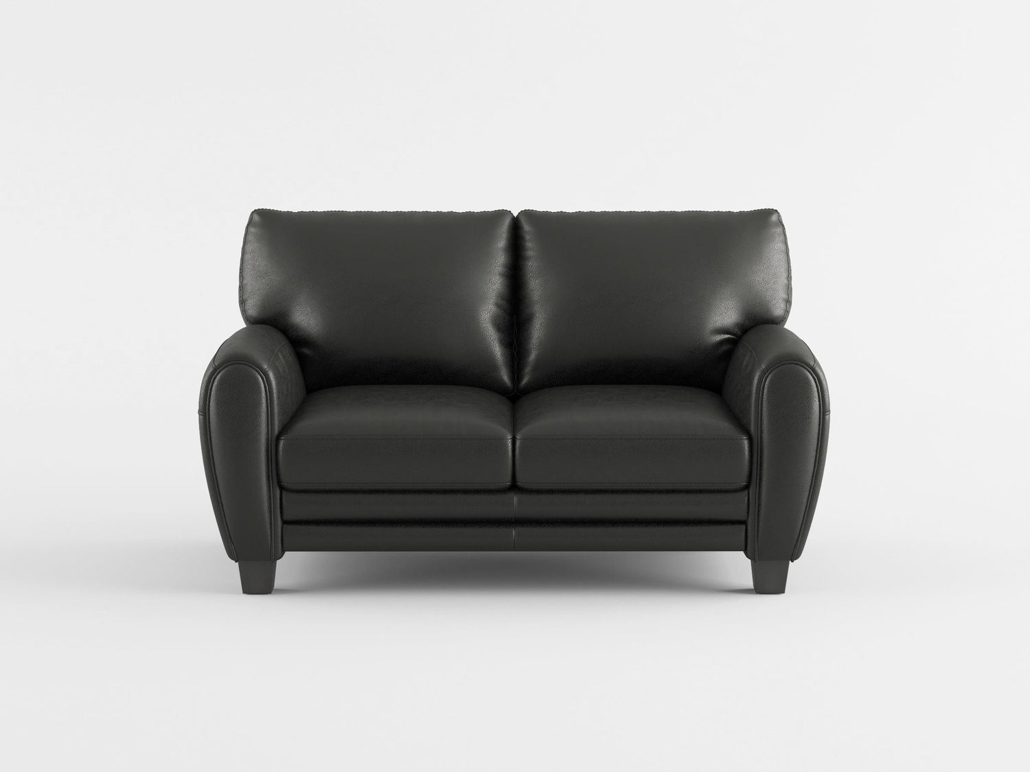 Rubin Black Faux Leather Loveseat - 9734BK-2 - Bien Home Furniture & Electronics