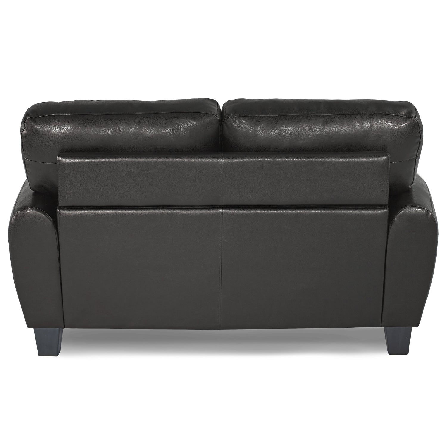 Rubin Black Faux Leather Loveseat - 9734BK-2 - Bien Home Furniture & Electronics