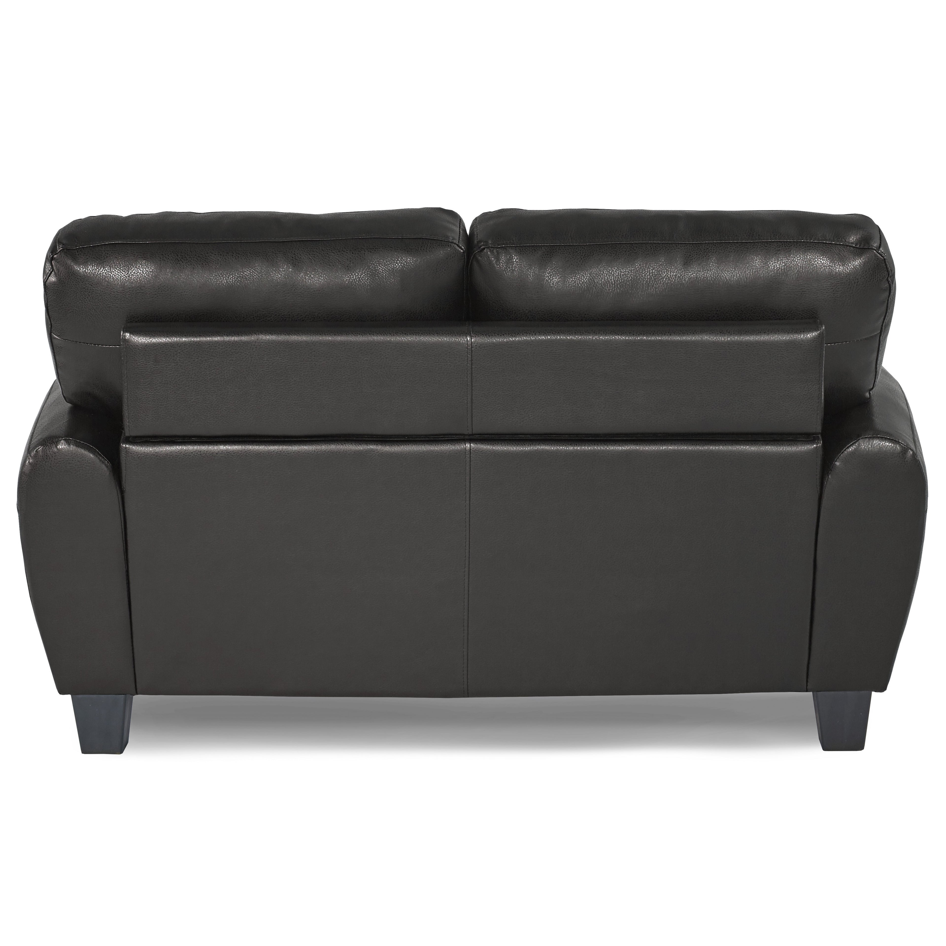 Rubin Black Faux Leather Loveseat - 9734BK-2 - Bien Home Furniture &amp; Electronics