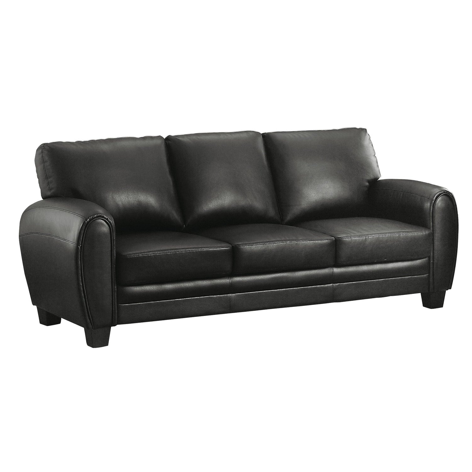 Rubin Black Faux Leather Sofa - 9734BK-3 - Bien Home Furniture & Electronics