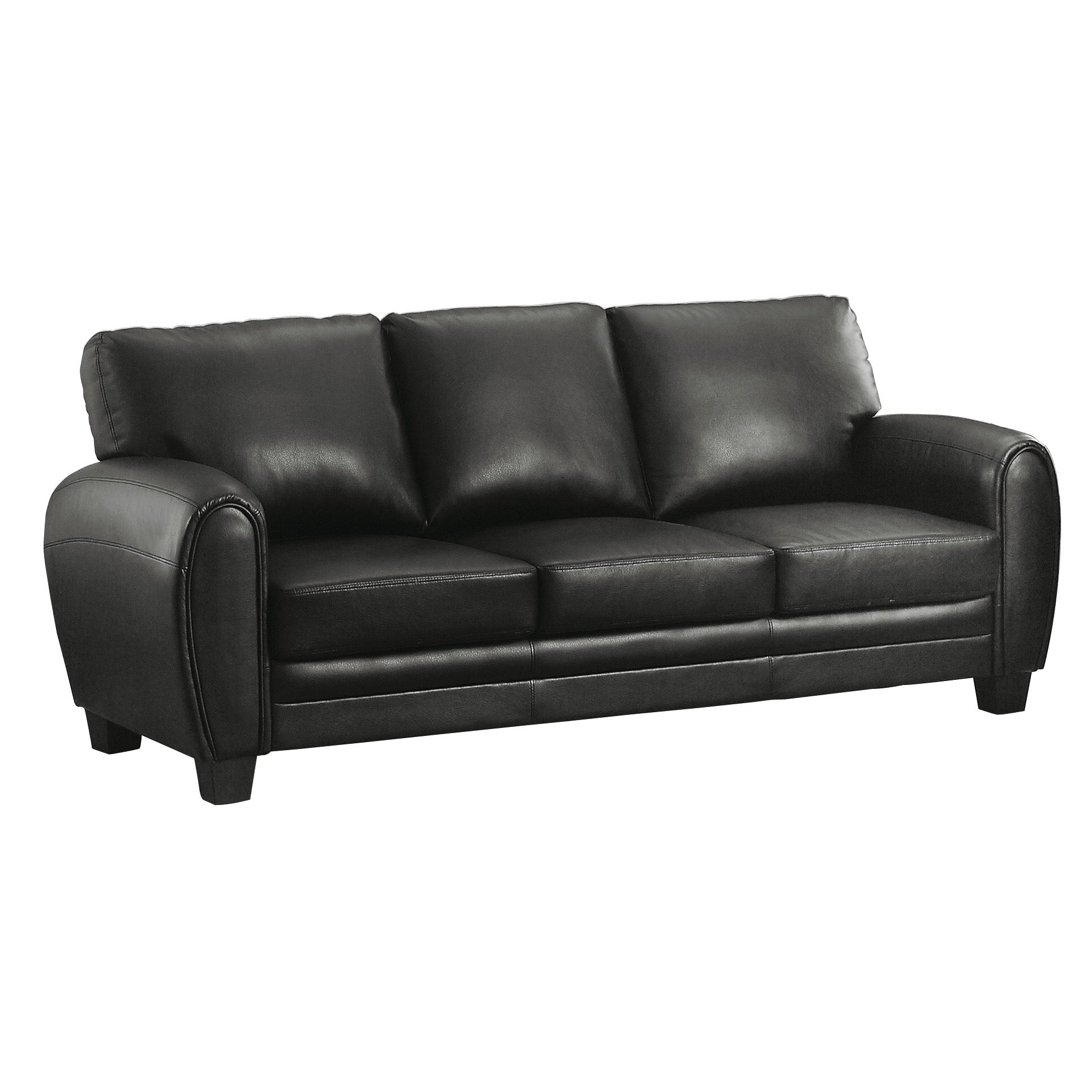 Rubin Black Faux Leather Sofa - 9734BK-3 - Bien Home Furniture & Electronics
