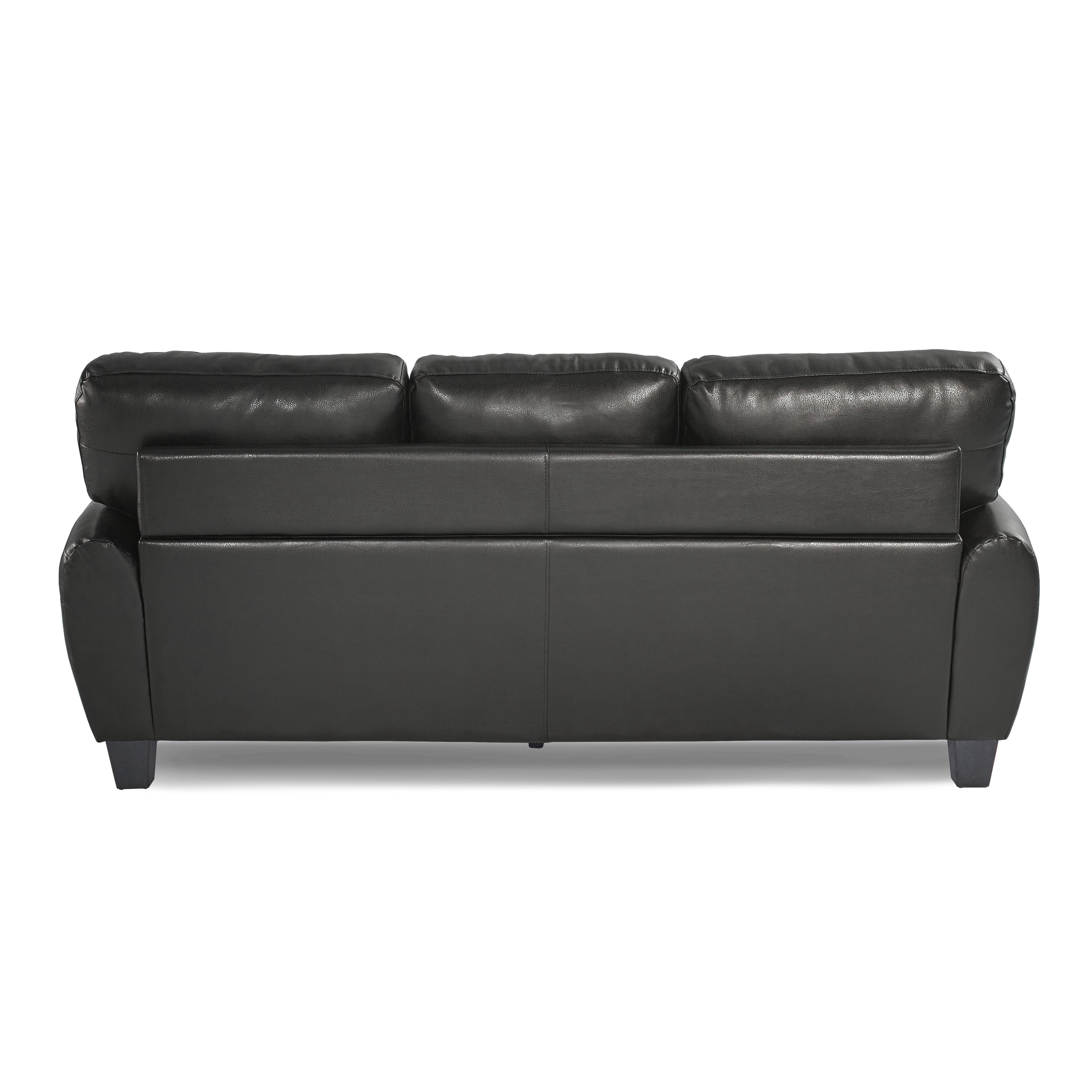 Rubin Black Faux Leather Sofa - 9734BK-3 - Bien Home Furniture & Electronics