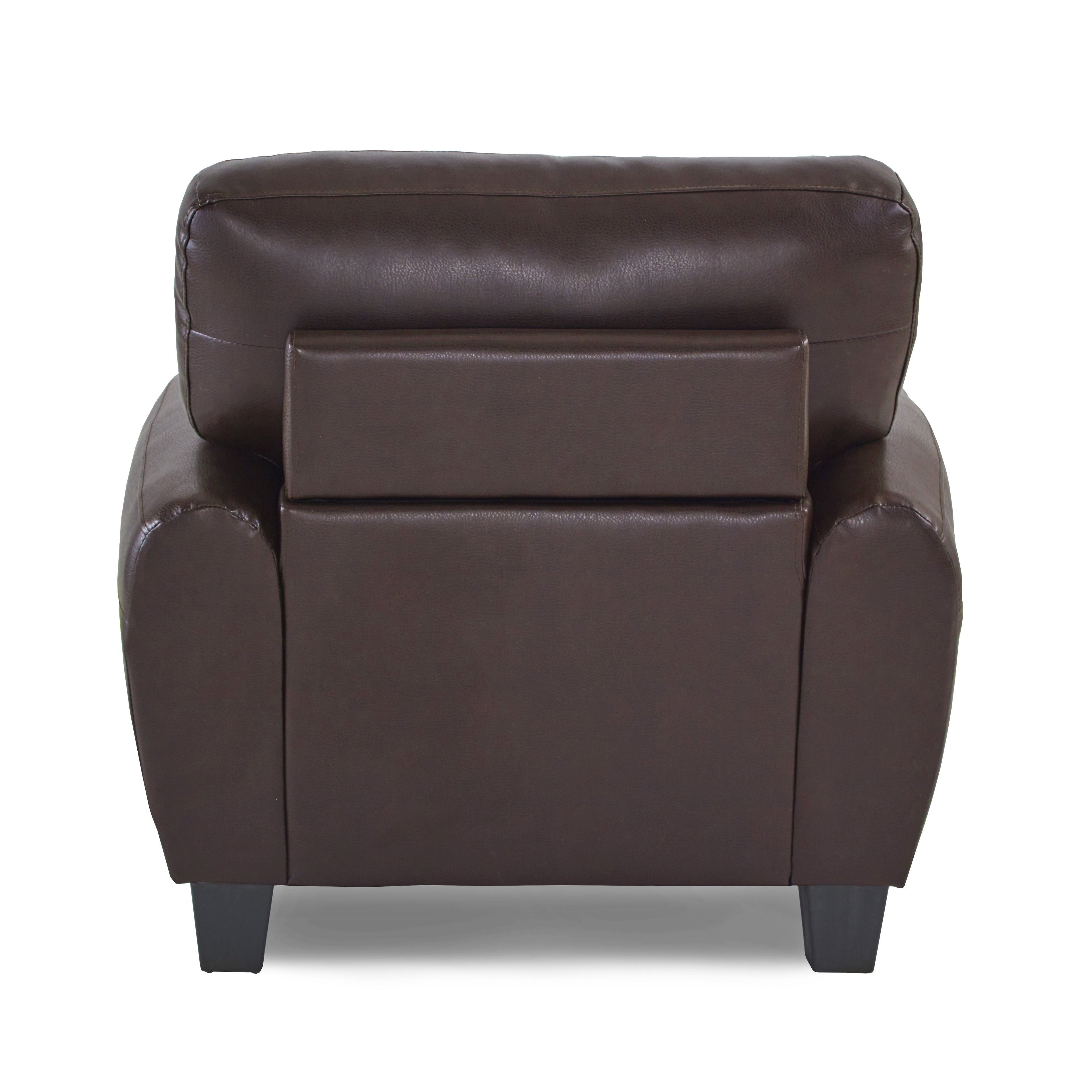 Rubin Dark Brown Faux Leather Chair - 9734DB-1 - Bien Home Furniture & Electronics