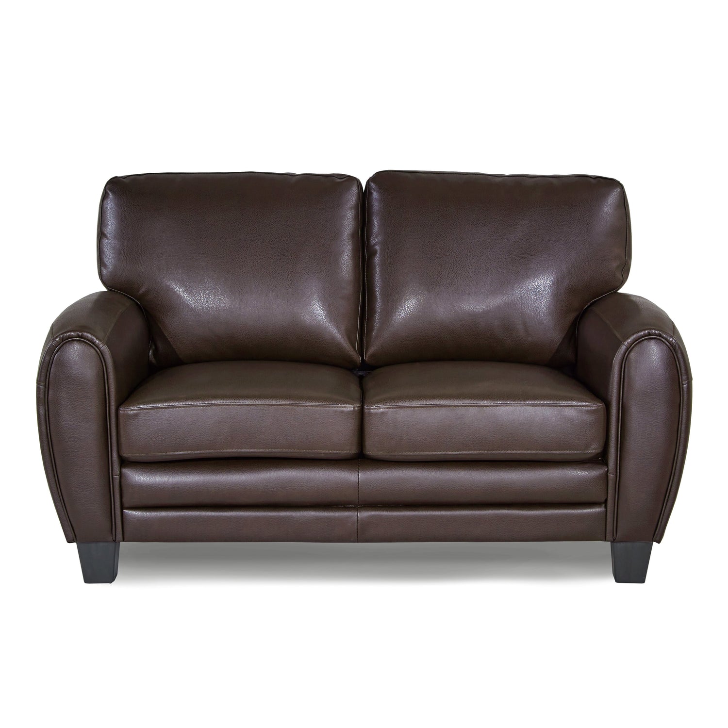 Rubin Dark Brown Faux Leather Loveseat - 9734DB-2 - Bien Home Furniture & Electronics