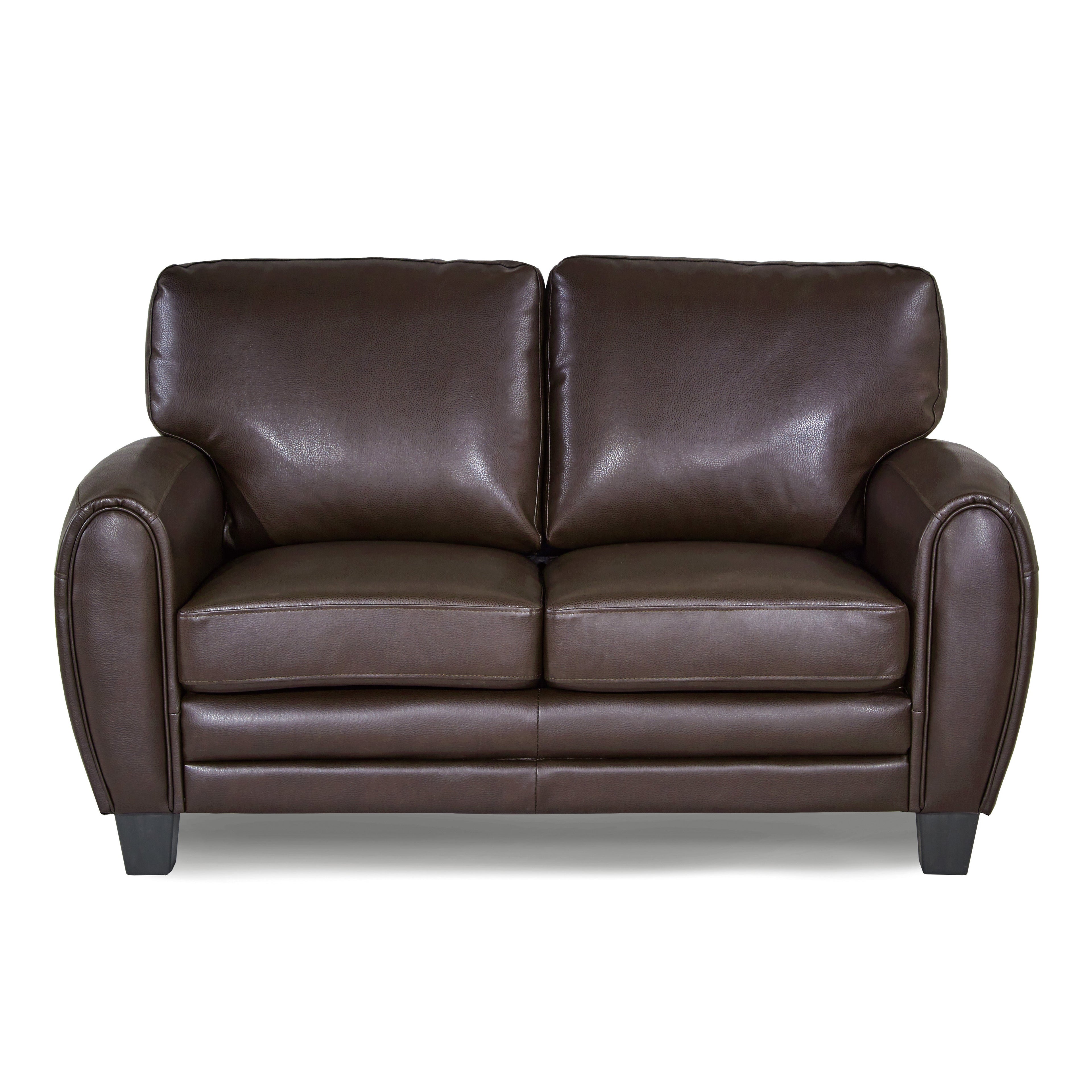 Rubin Dark Brown Faux Leather Loveseat - 9734DB-2 - Bien Home Furniture &amp; Electronics