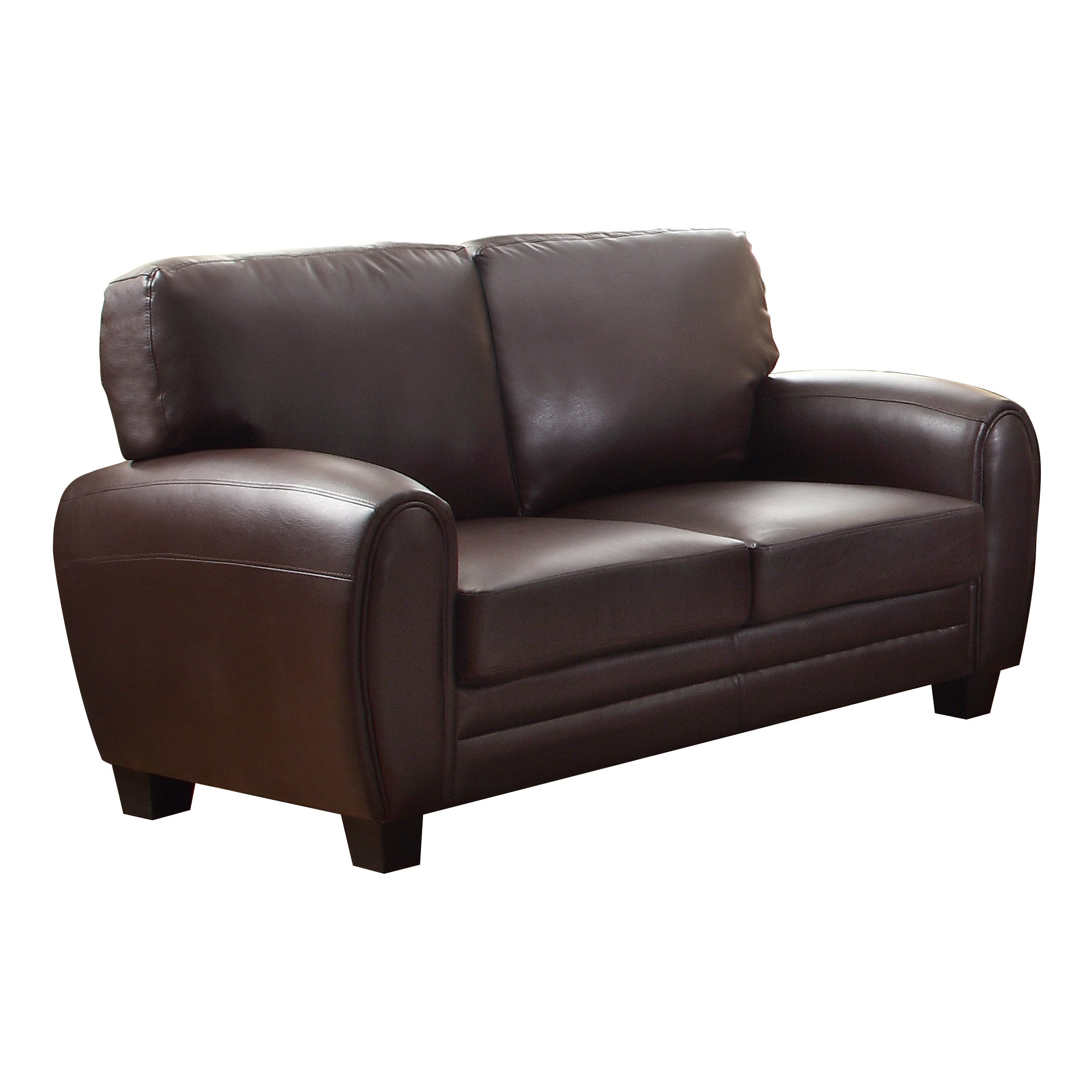 Rubin Dark Brown Faux Leather Loveseat - 9734DB-2 - Bien Home Furniture & Electronics