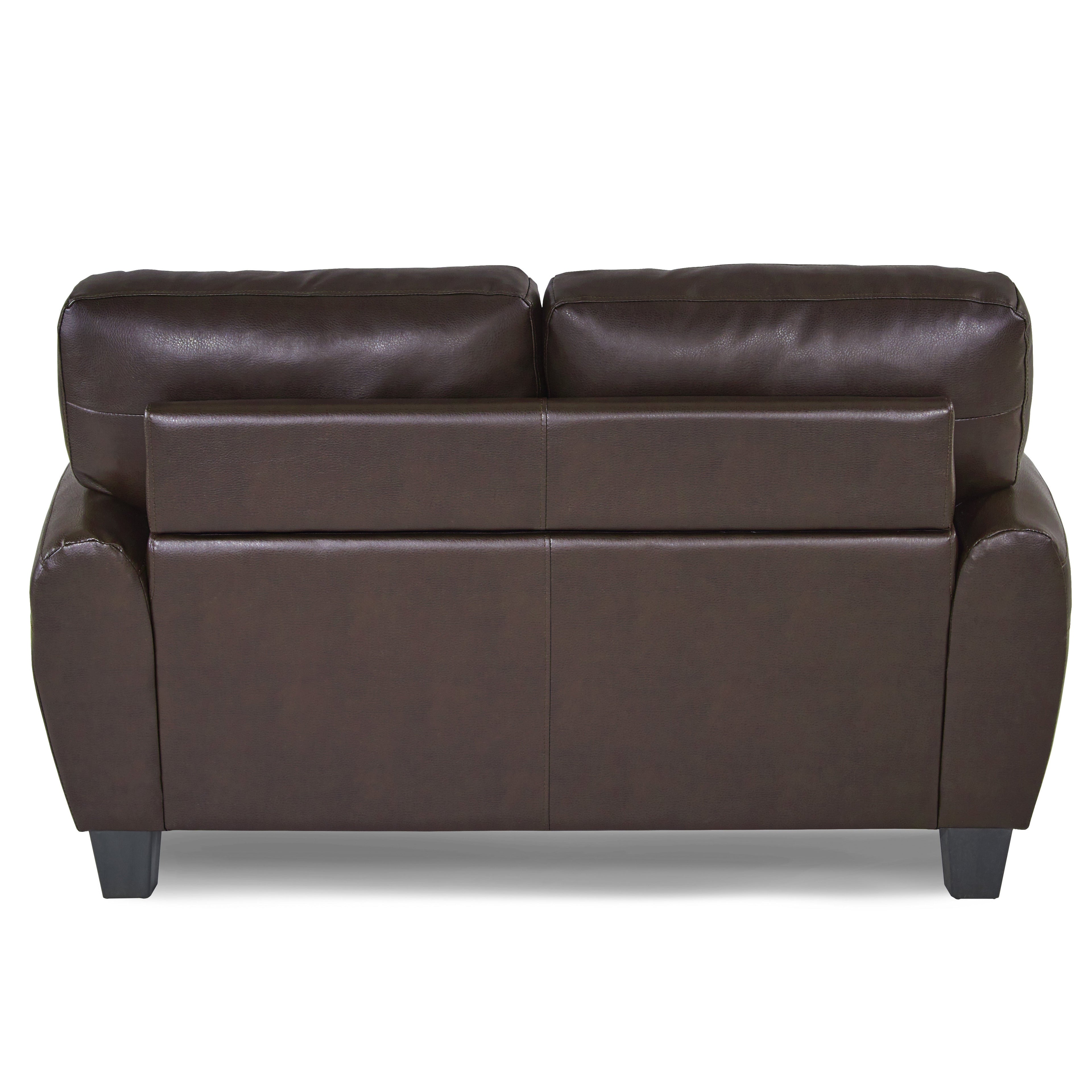 Rubin Dark Brown Faux Leather Loveseat - 9734DB-2 - Bien Home Furniture &amp; Electronics