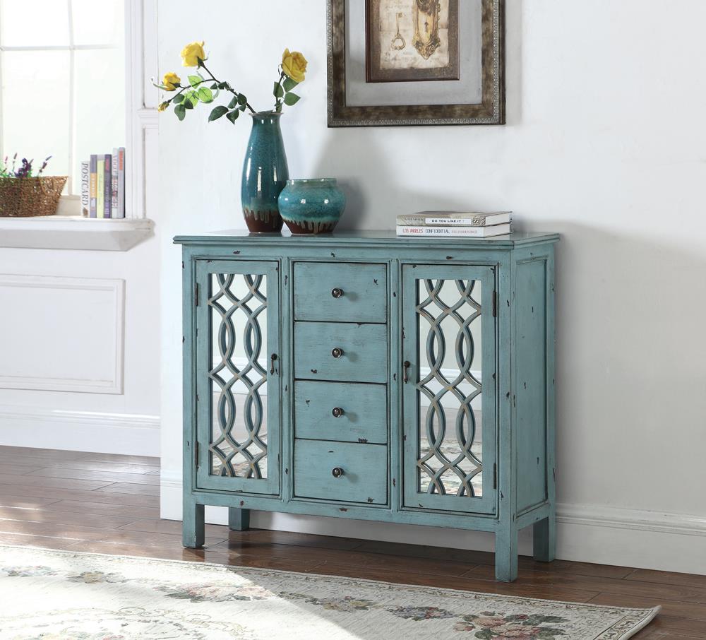 Rue Antique Blue 4-Drawer Accent Cabinet - 950736 - Bien Home Furniture & Electronics
