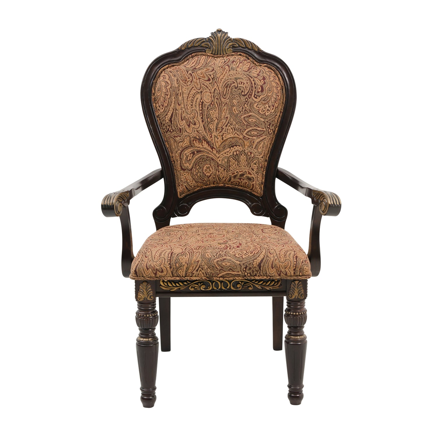 Russian Hill Warm Cherry Arm Chair, Set of 2 - 1808A - Bien Home Furniture & Electronics