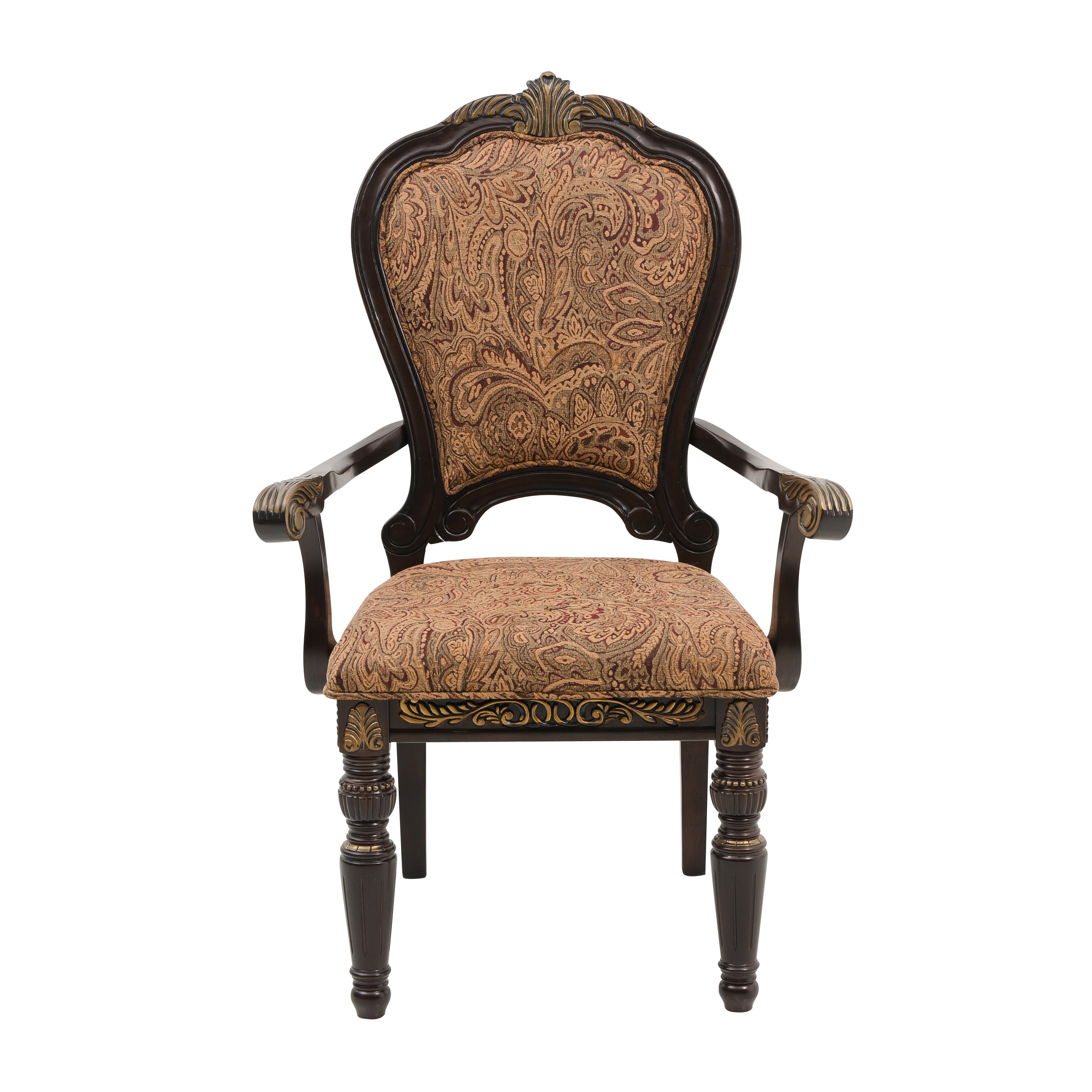 Russian Hill Warm Cherry Arm Chair, Set of 2 - 1808A - Bien Home Furniture & Electronics