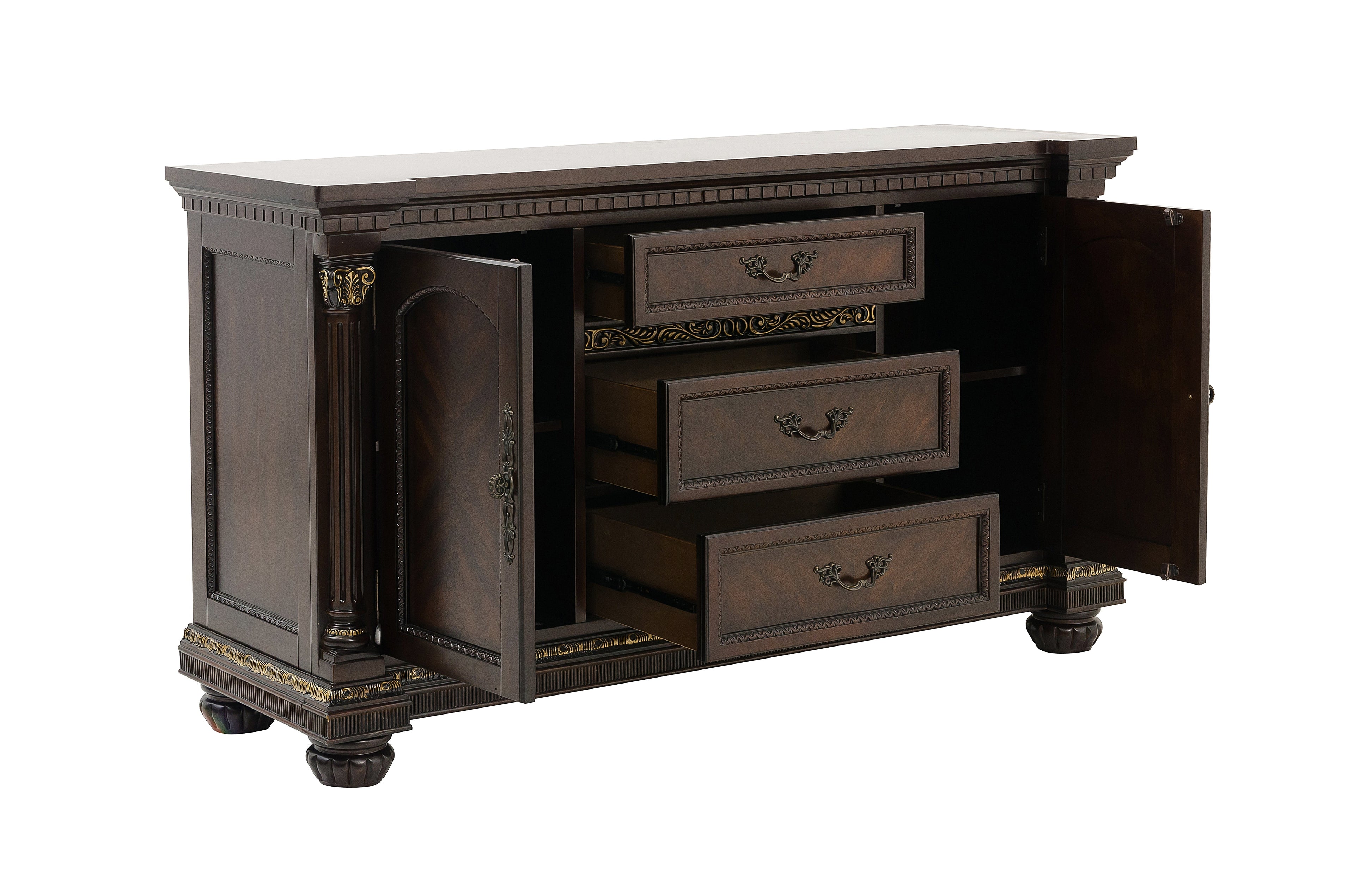 Russian Hill Warm Cherry Buffet - 1808-55 - Bien Home Furniture & Electronics