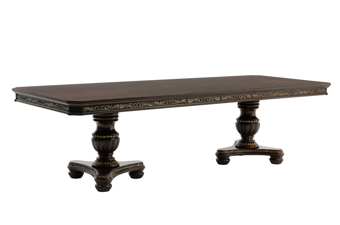 Russian Hill Warm Cherry Extendable Dining Table - SET | 1808-112 | 1808-112B - Bien Home Furniture &amp; Electronics