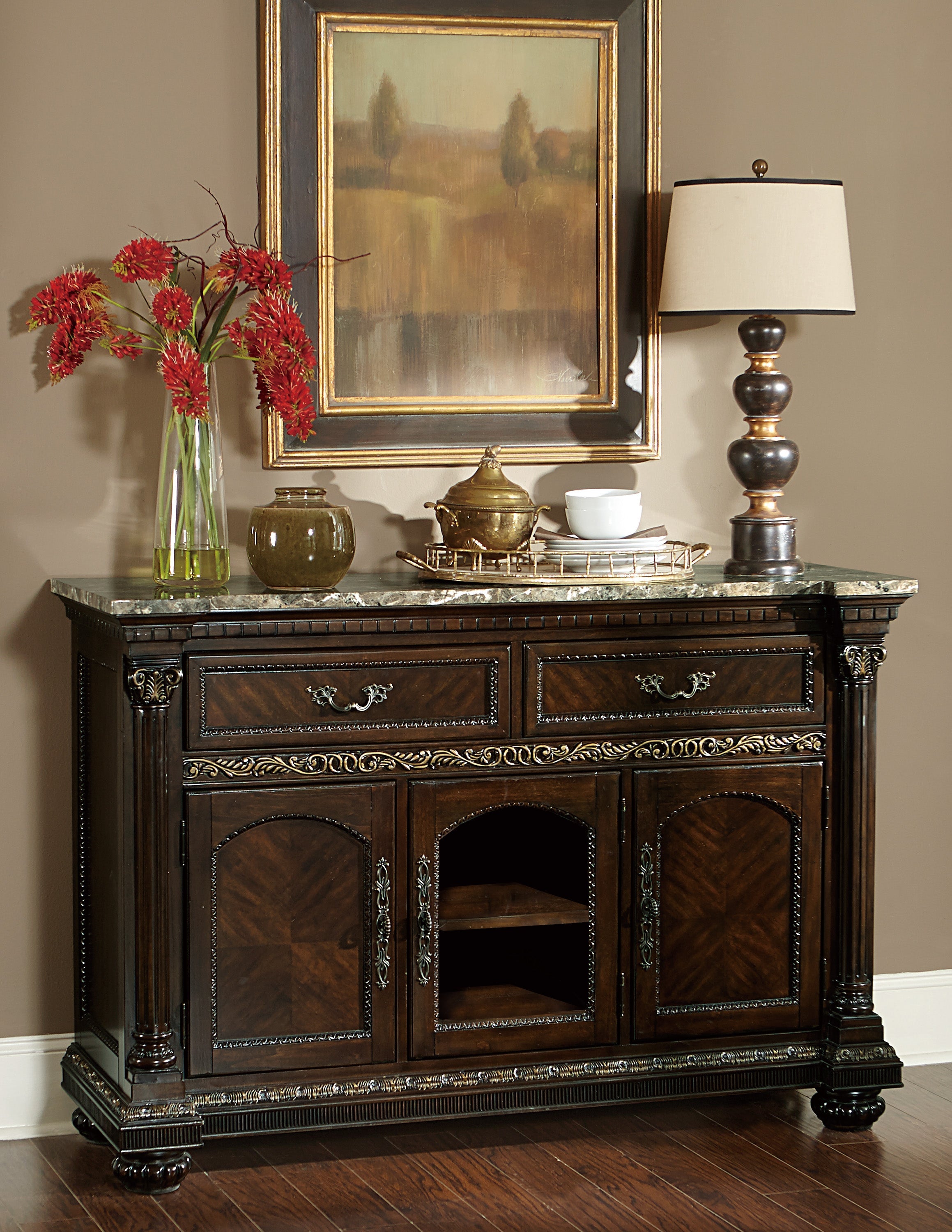 Russian Hill Warm Cherry Server - 1808-40 - Bien Home Furniture & Electronics