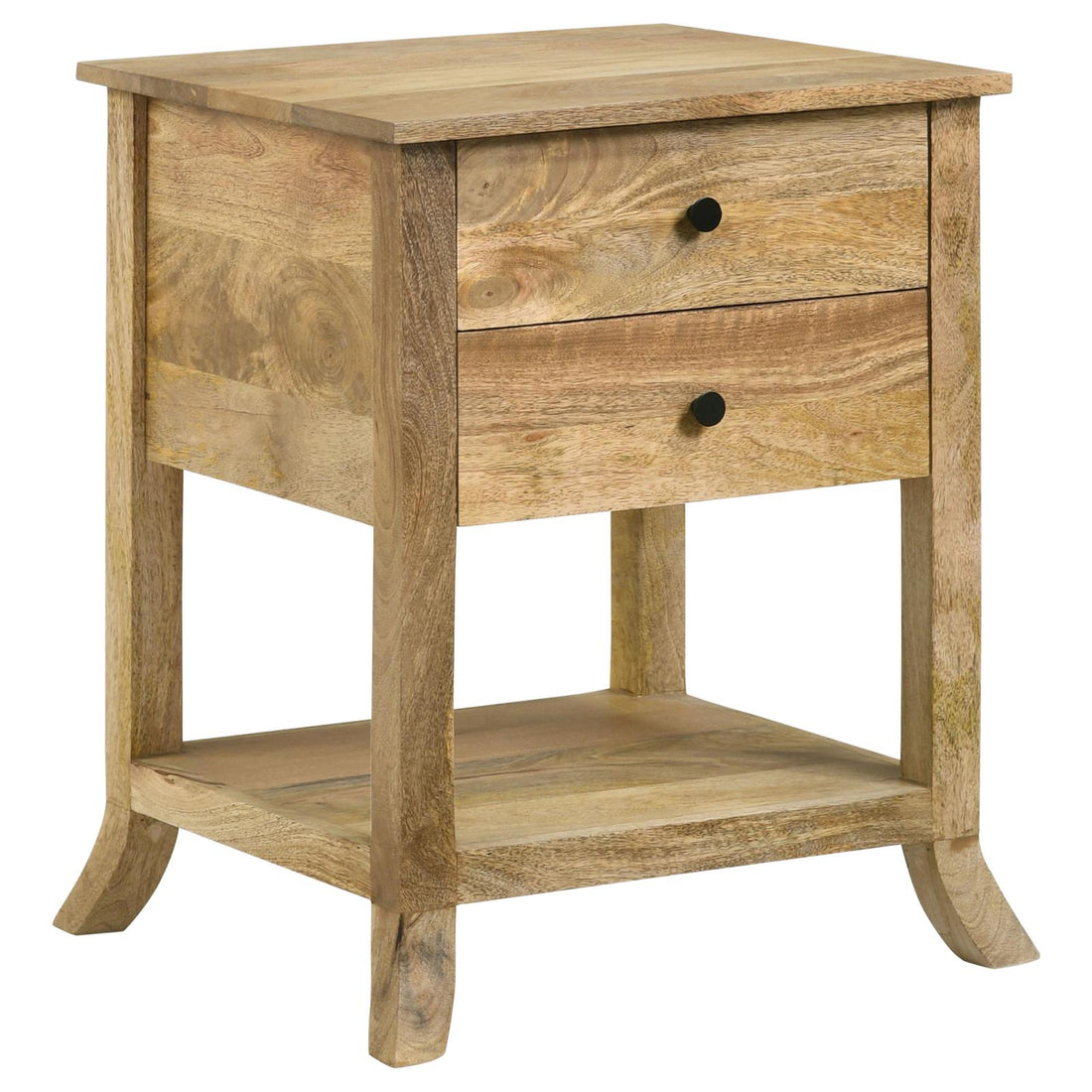 Russo Natural Mango 2-Drawer Accent Table with Open Shelf - 959550 - Bien Home Furniture &amp; Electronics