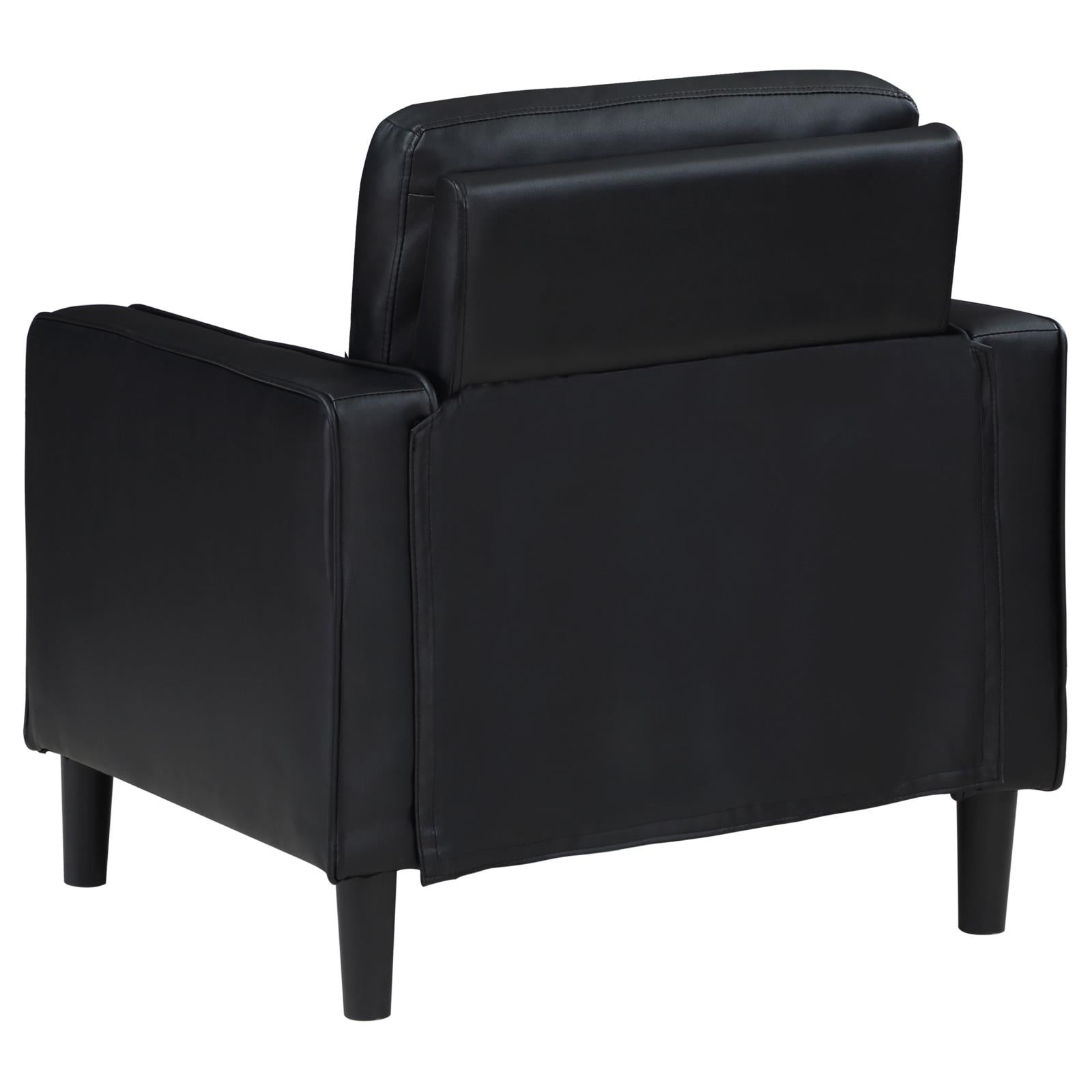 Ruth 3-piece Upholstered Track Arm Faux Leather Sofa Set Black - 508361-S3 - Bien Home Furniture & Electronics