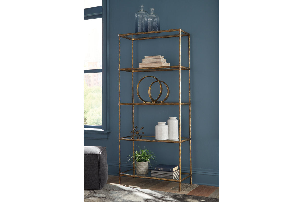 Ryandale Antique Brass Finish Bookcase - A4000441 - Bien Home Furniture & Electronics
