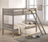 Ryder Weathered Taupe Twin over Twin Bunk Bed - 400818 - Bien Home Furniture & Electronics