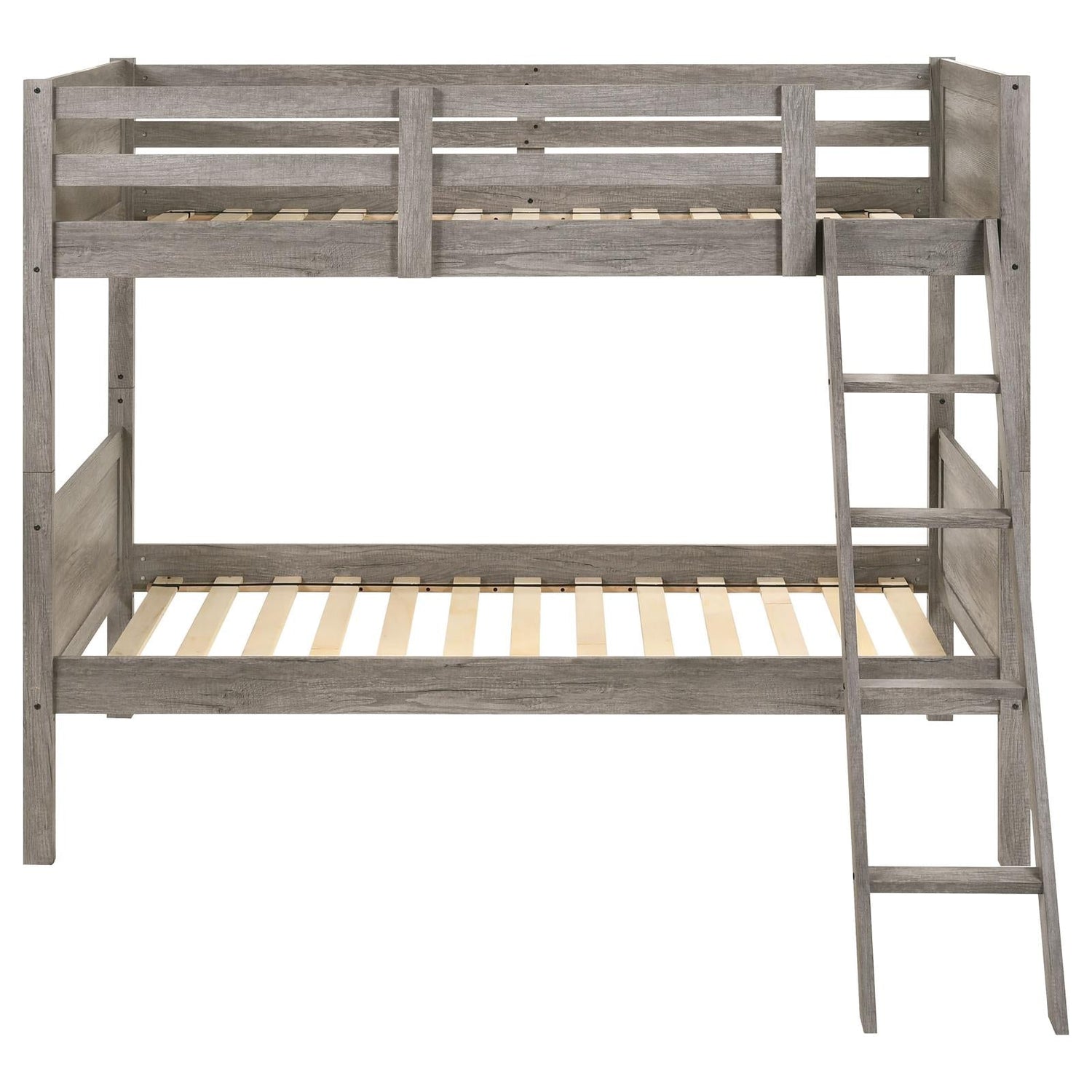 Ryder Weathered Taupe Twin over Twin Bunk Bed - 400818 - Bien Home Furniture & Electronics